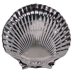Antique Large Gorham Modern Classical Sterling Silver Scallop Shell Dish, 1947