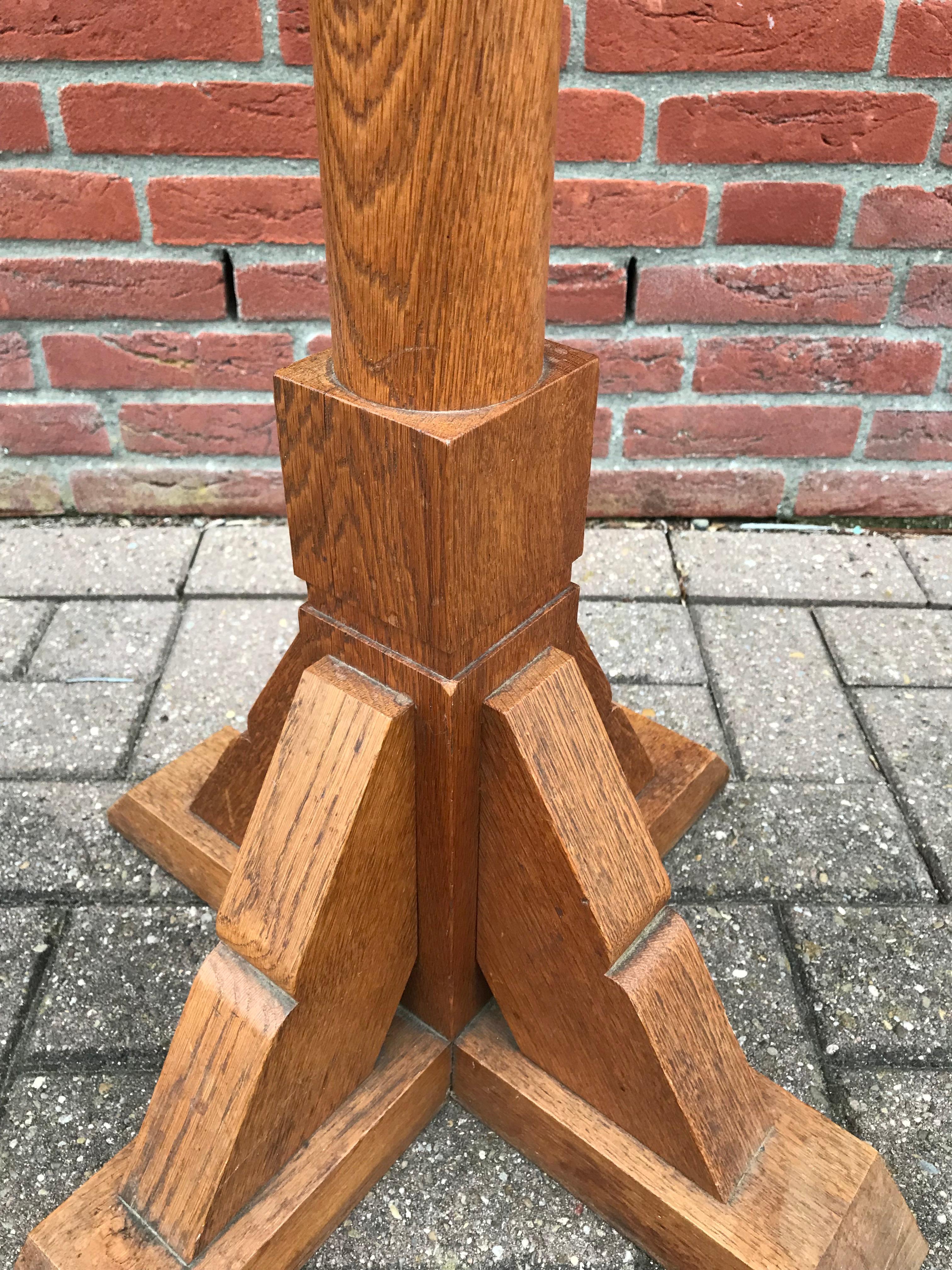 Large Gothic Revival Church Display Pedestal, Column with Hand Carved Symbolism For Sale 7