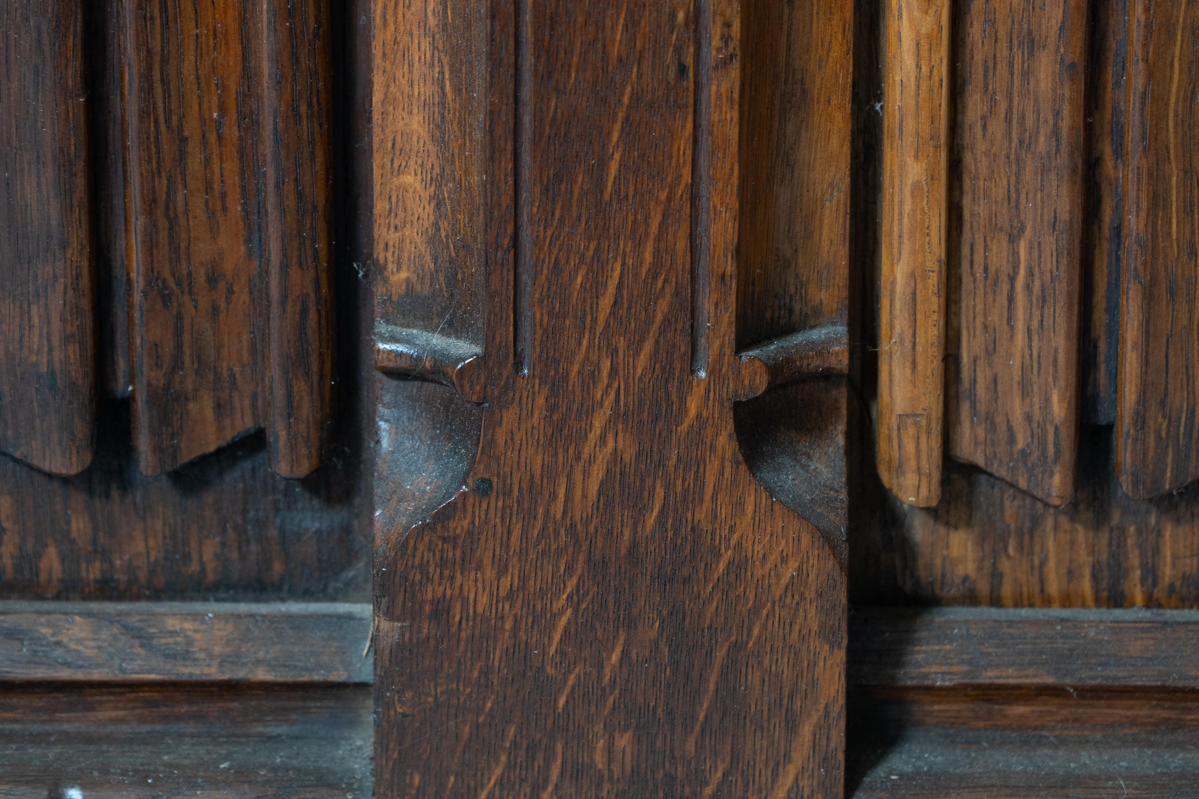 Large Gothic Revival Style Carved Oak Blanket Chest in the Style of A.W.N. Pugin For Sale 9