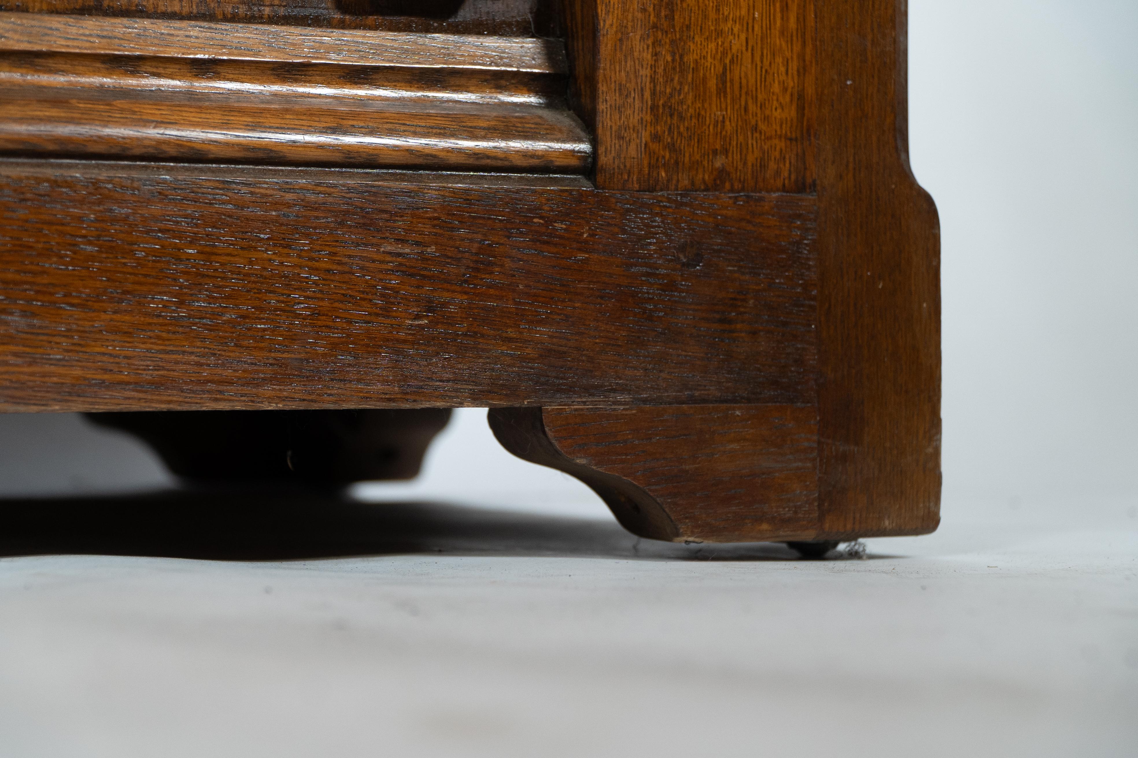 Large Gothic Revival Style Carved Oak Blanket Chest in the Style of A.W.N. Pugin For Sale 14
