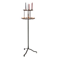Gran candelabro gótico de hierro forjado, Francia 1900