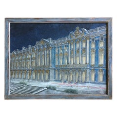 Large Gouache on Paper of Saint Petersburg Signed Thierry Bosquet, Belgium, 2005