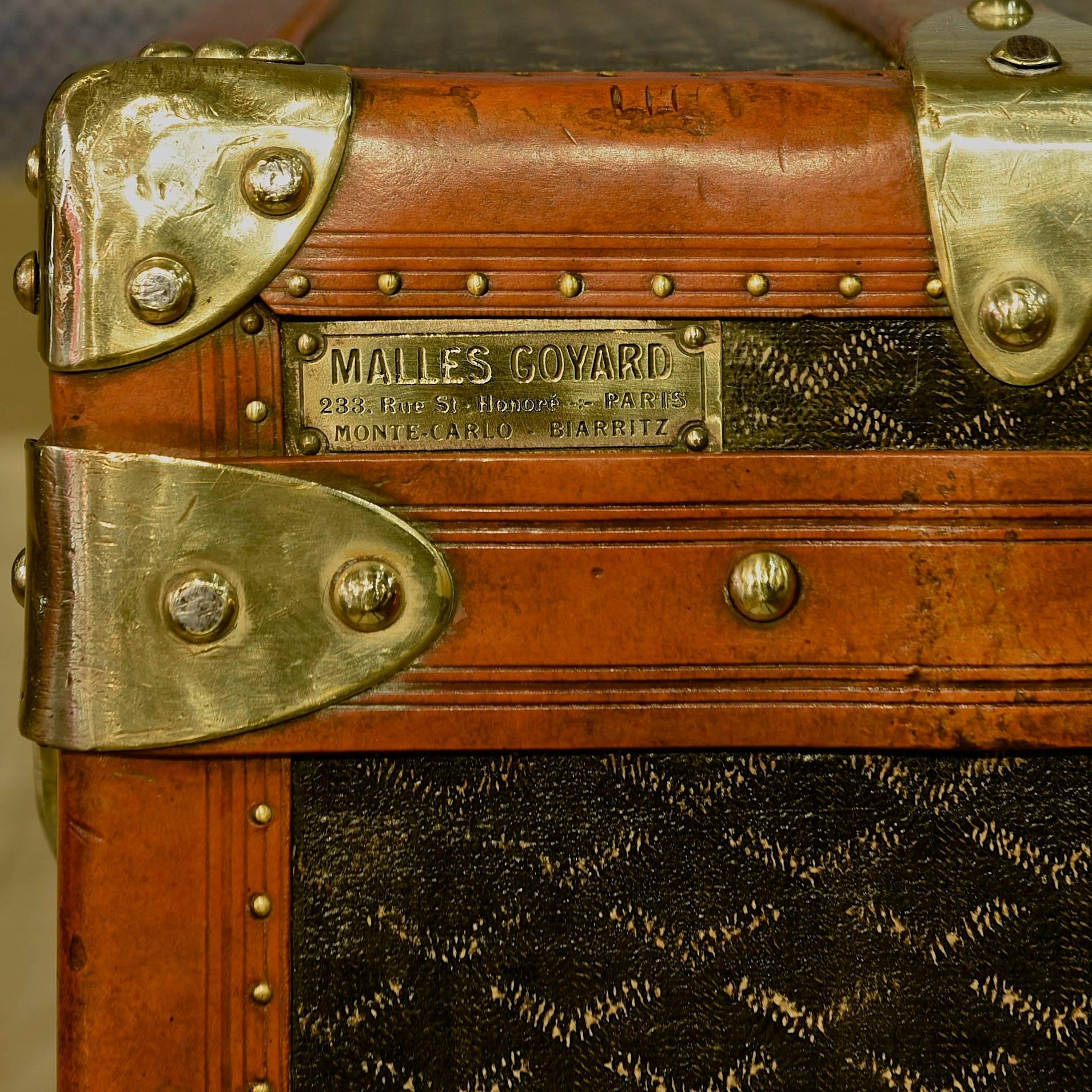 Large Goyard Cabin Trunk c1920 with interesting history 1