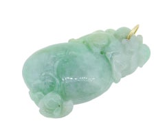 Large "Grade A" Carved Jade Pendant with Report