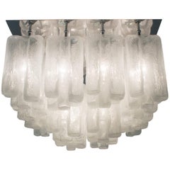 Large Granada Ice Glass Ceiling Lamp from Kalmar, 1960s