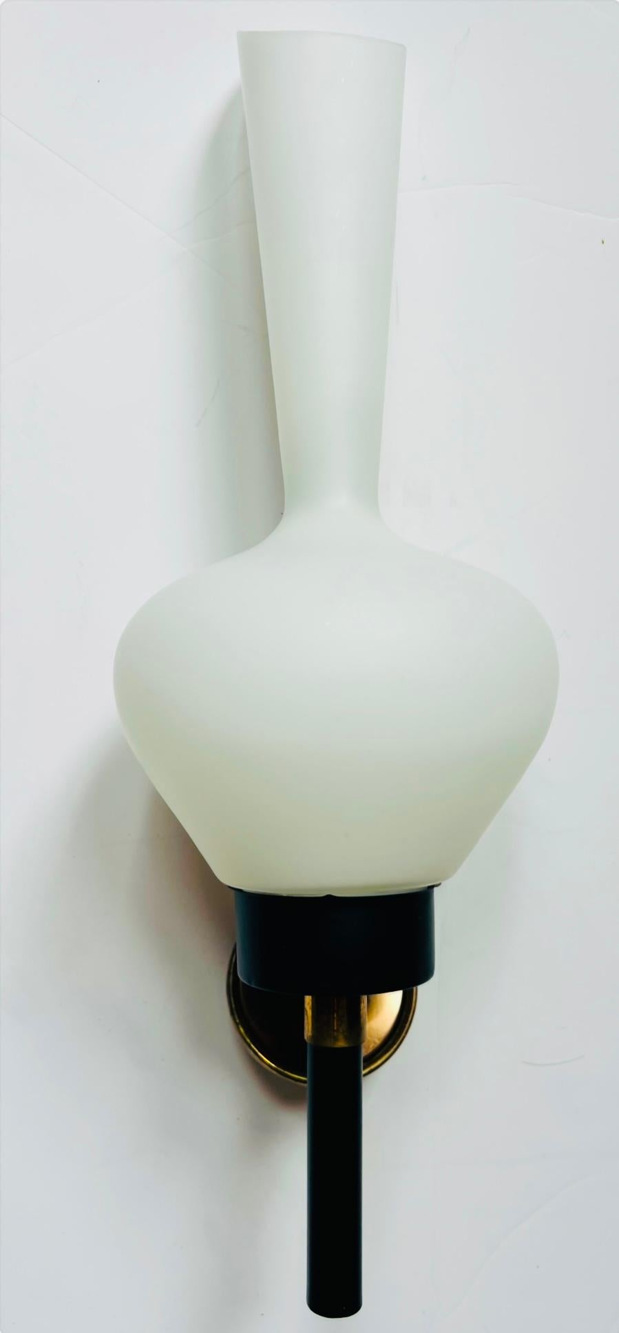 Mid-Century Modern Large Grand Pair of French 1950s Mid Century Wall Lamps For Sale