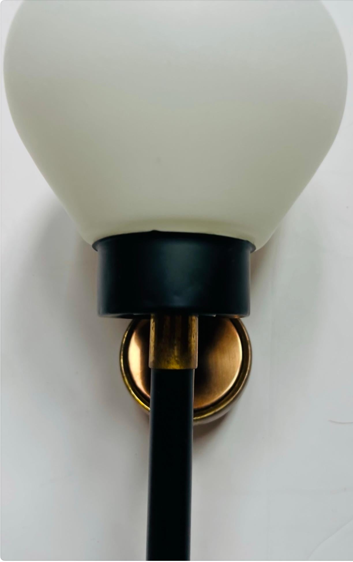 Mid-20th Century Large Grand Pair of French 1950s Mid Century Wall Lamps For Sale