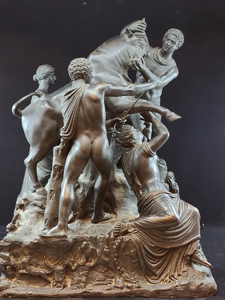 One of the best versions of the Farnese Bull that I've seen. Beautiful casting and chasing/finishing work with a stunning age acquired patina.