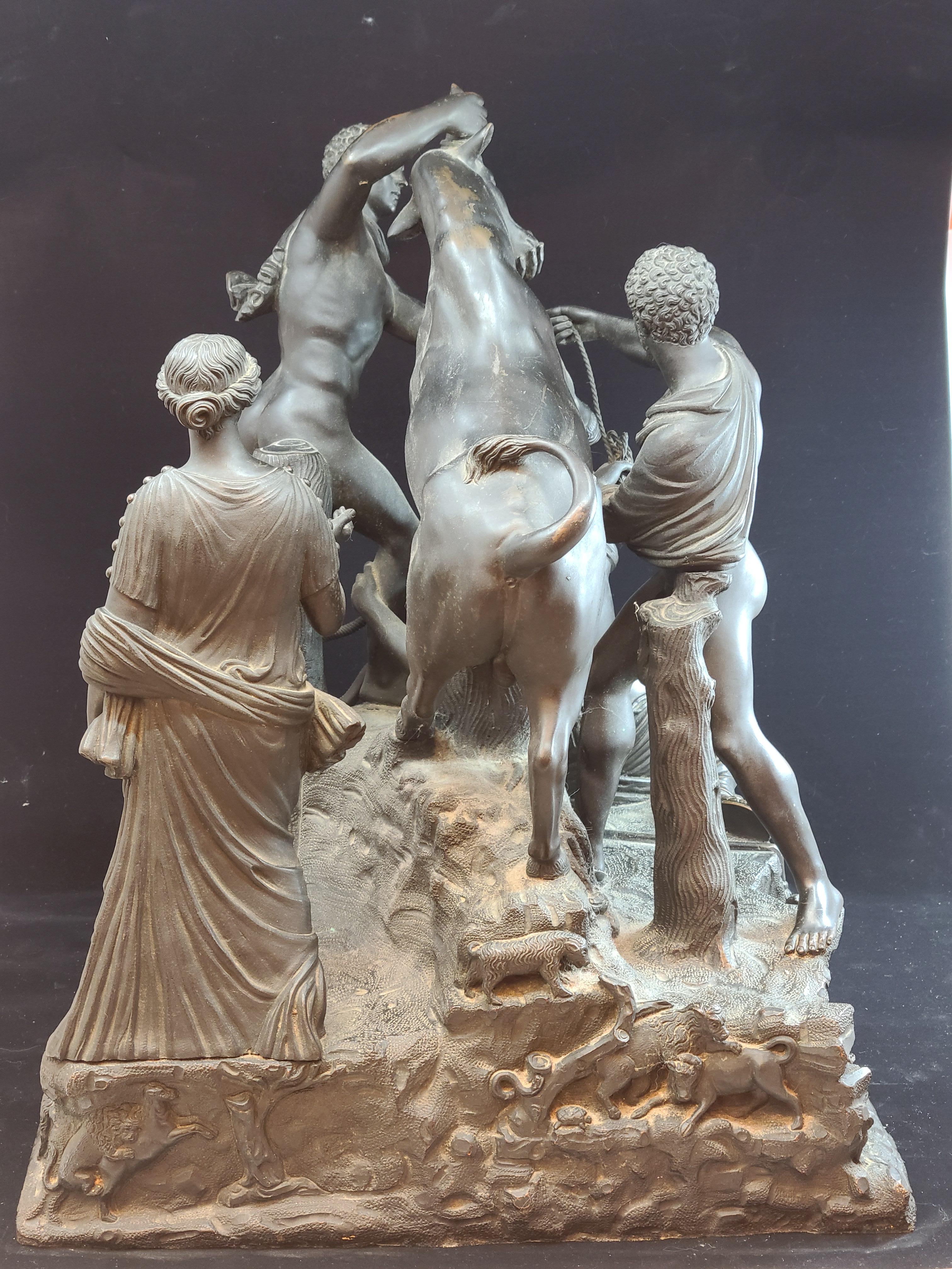 19th Century Large Grand Tour Bronze of the Farnese Bull