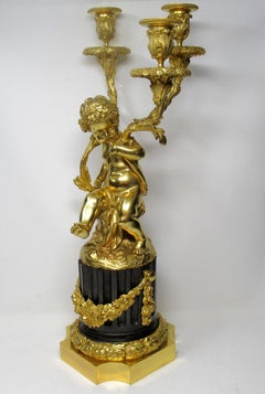 Large Grand Tour Candelabra Ormolu Bronze Manner Claude Michel Clodion