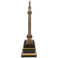 Used Large Grand Tour Gilt Bronze Model of the Place Vendome Napoleon Column in Paris