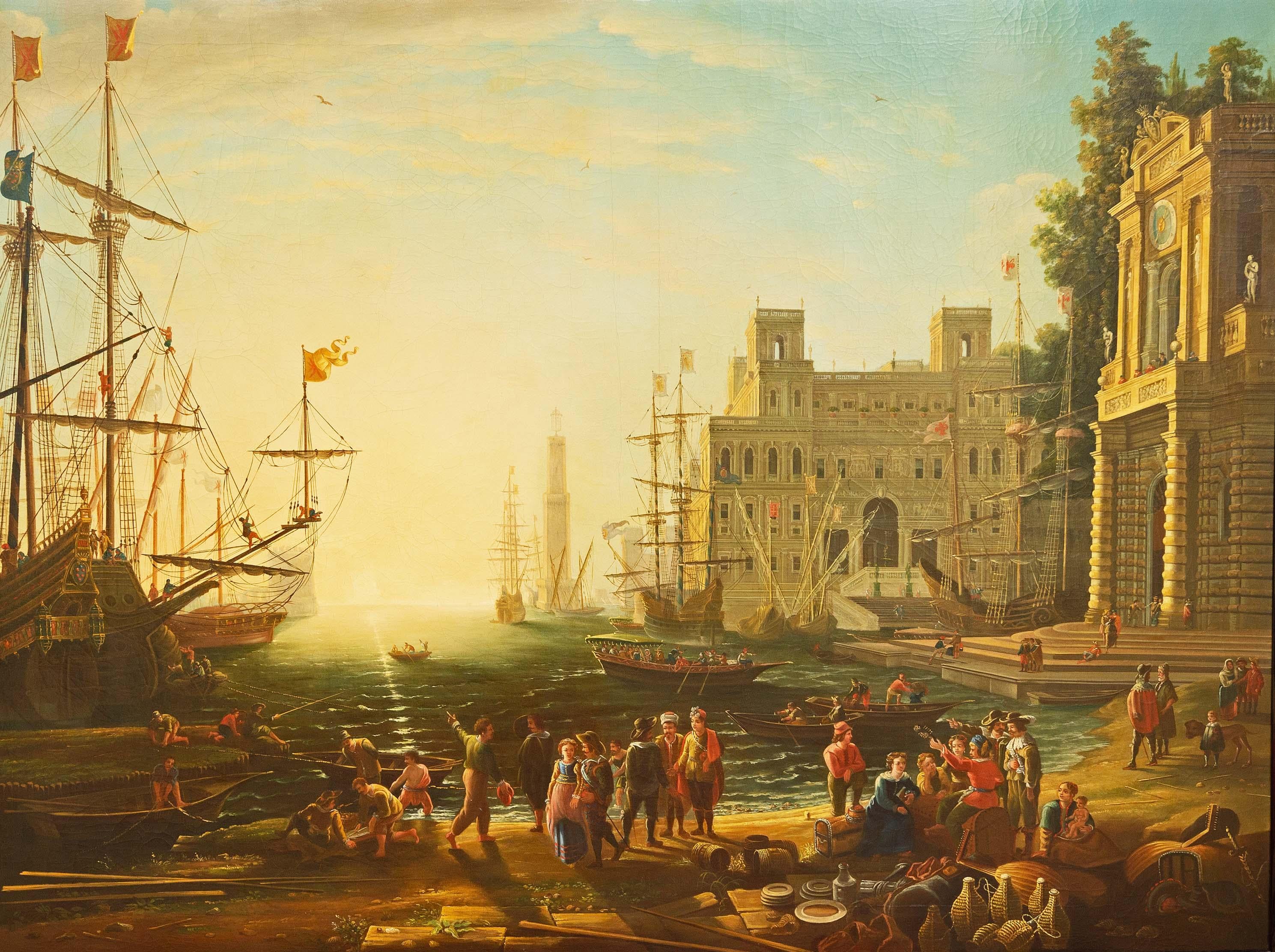 port scene with the villa medici