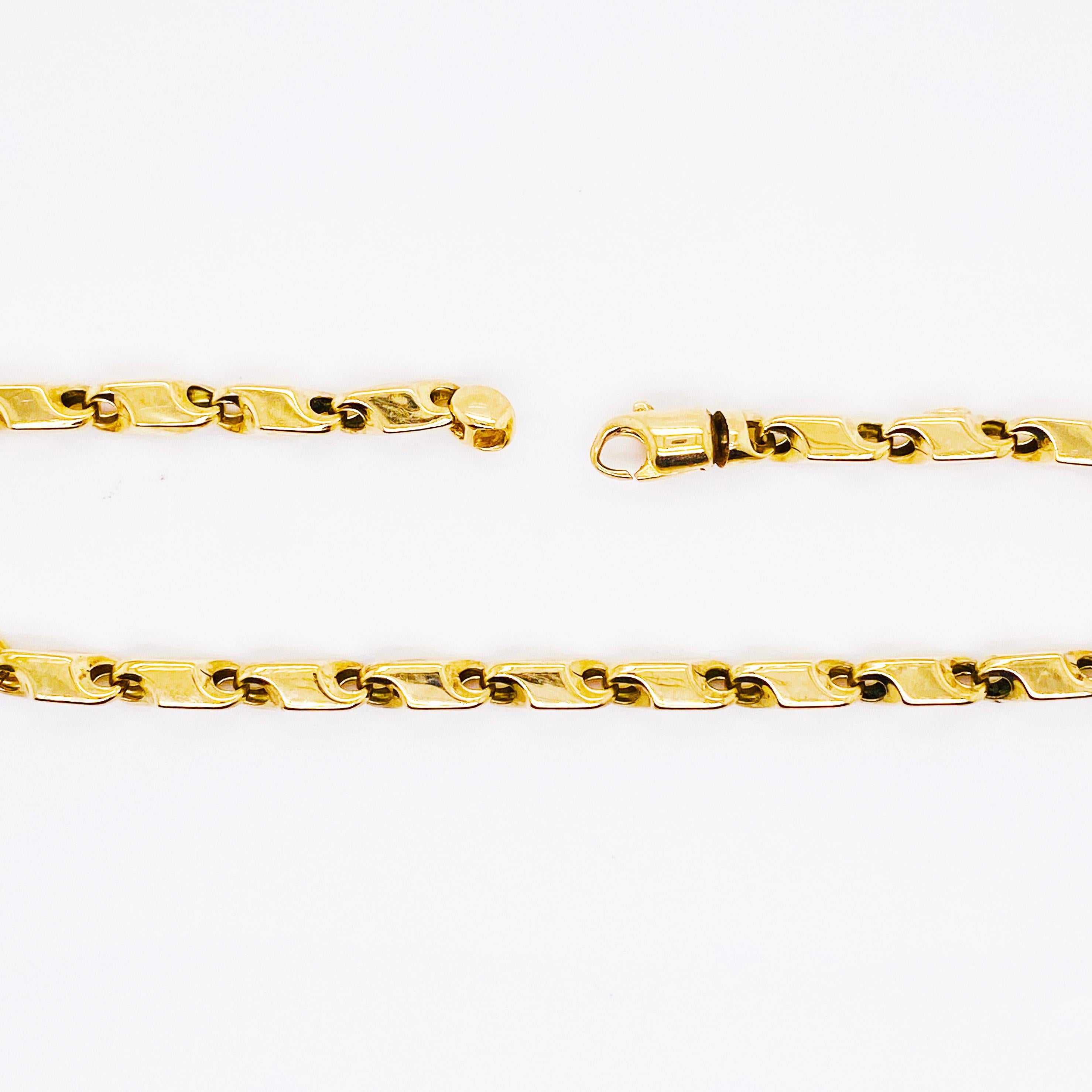 Großes Grando-Armband 14 Karat Gelbgold, Kettenarmband Unisex im Zustand „Neu“ in Austin, TX