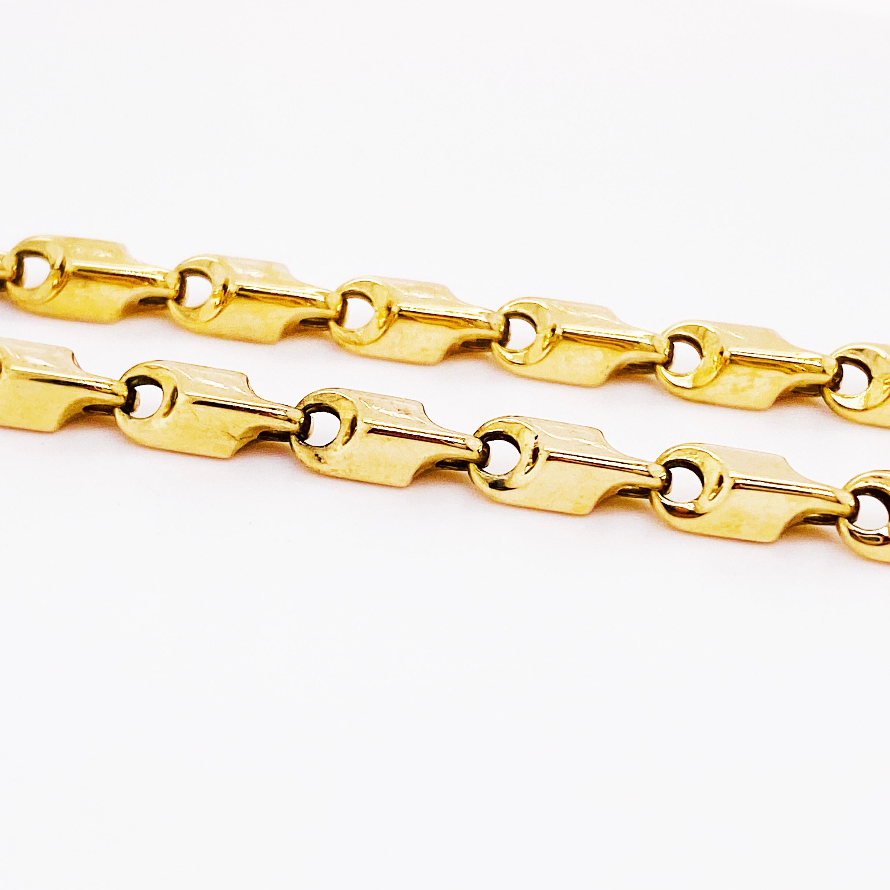 Großes Grando-Armband 14 Karat Gelbgold, Kettenarmband Unisex Damen