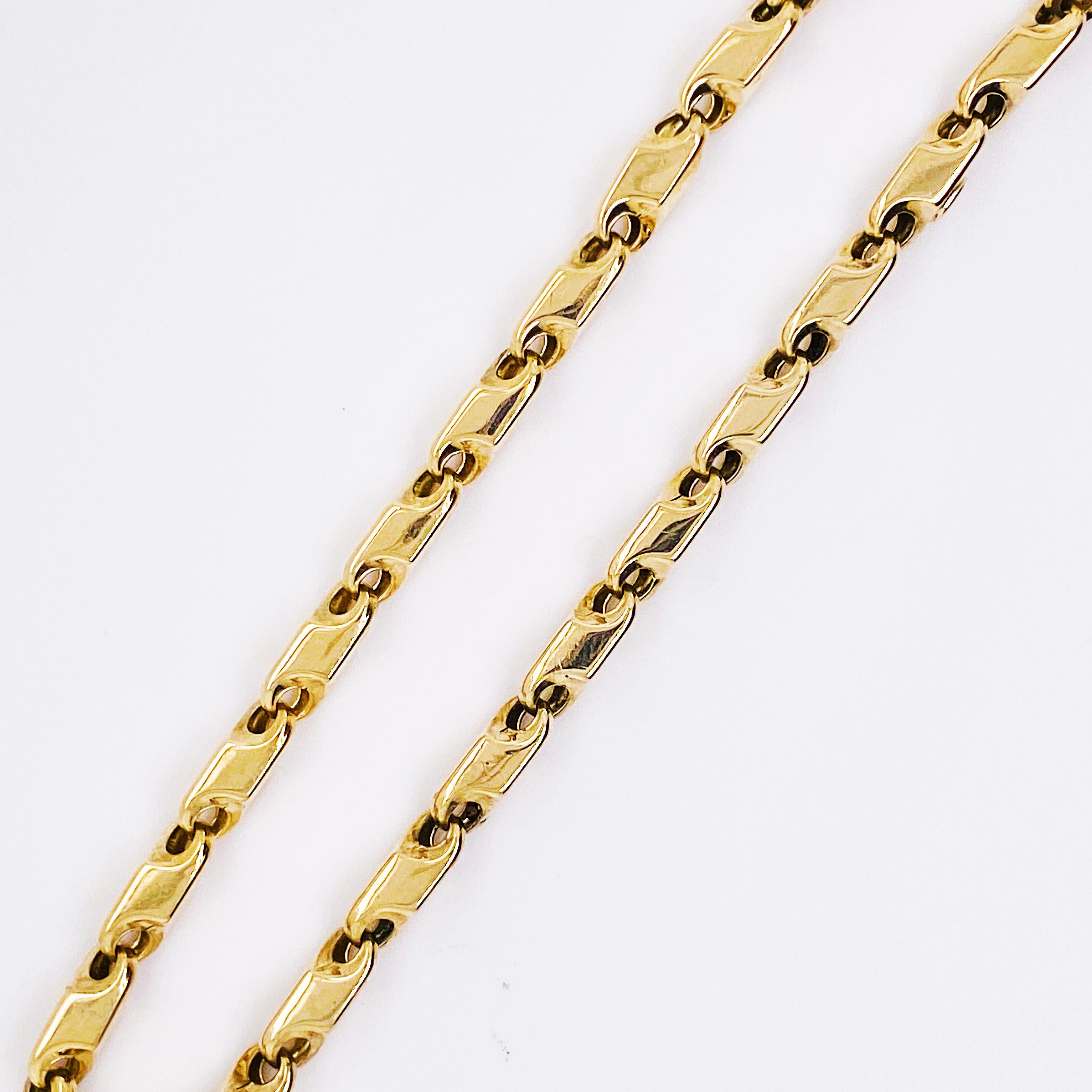 Großes Grando-Armband 14 Karat Gelbgold, Kettenarmband Unisex 1