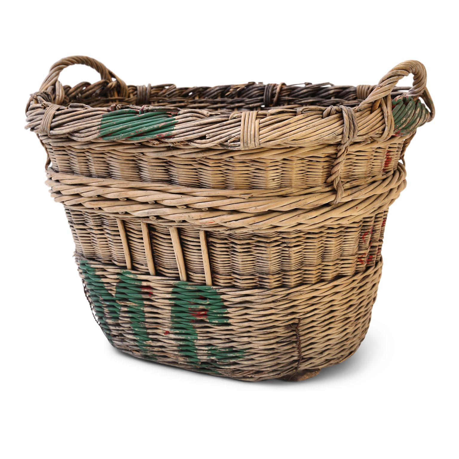 French Provincial Large Grape Gathering Basket