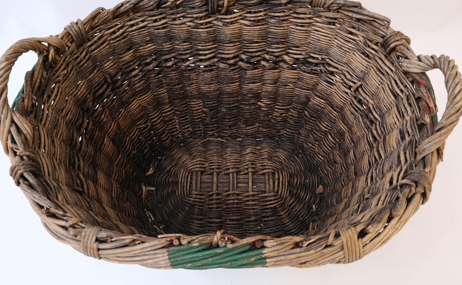 Large Grape Gathering Basket In Good Condition In Houston, TX
