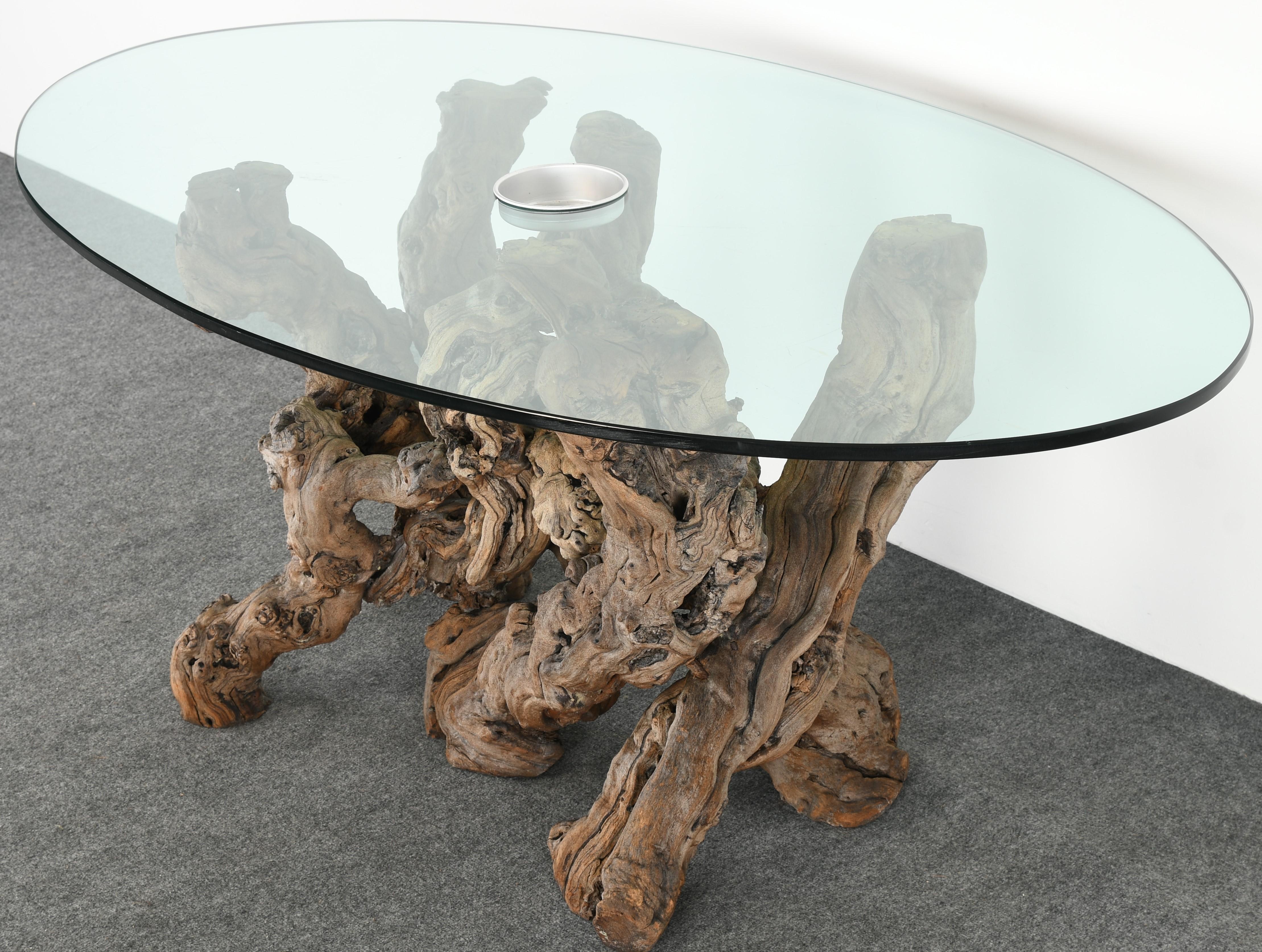 Mid-Century Modern Large Grapevine-Driftwood Dining Table, 1970s