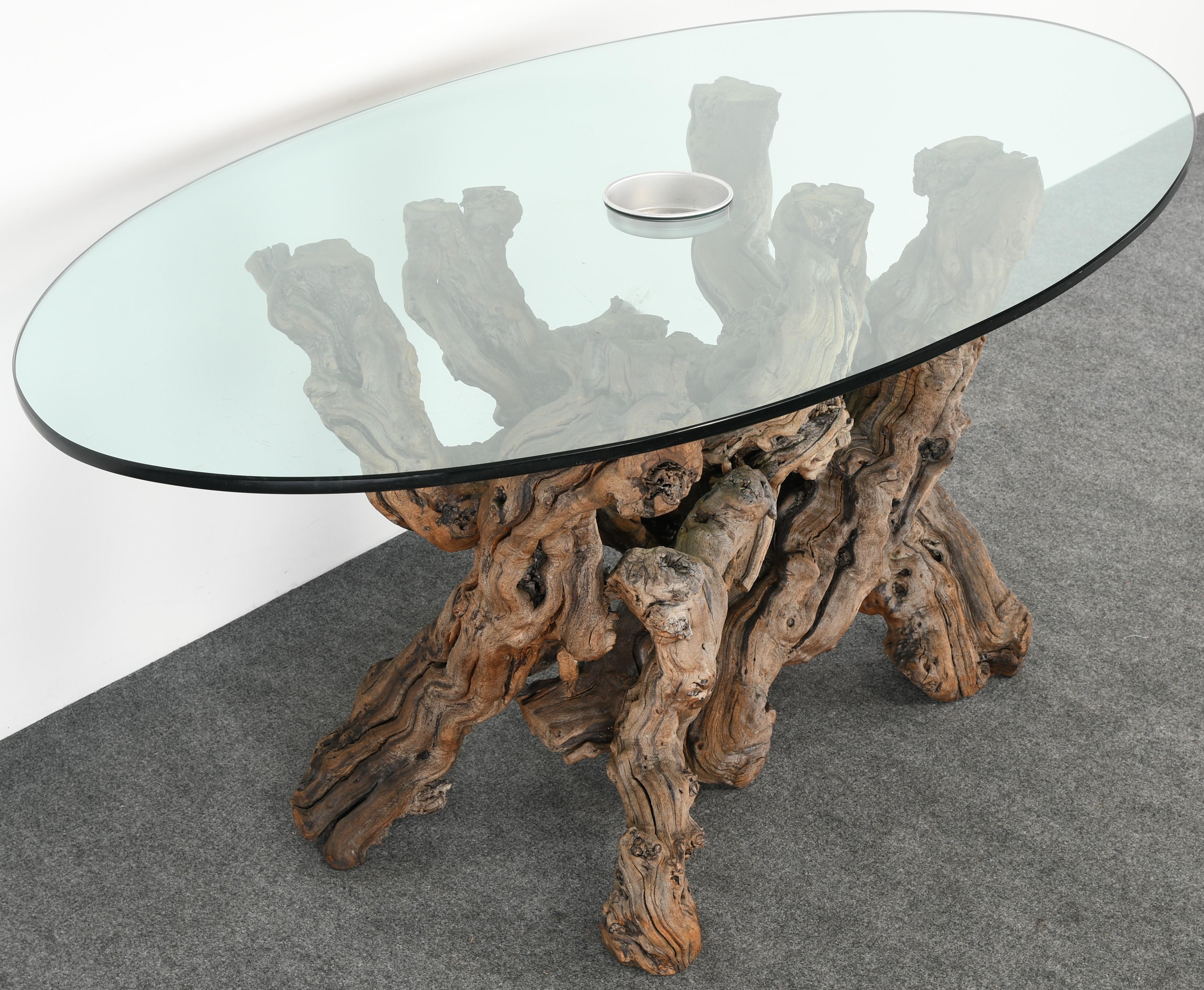 American Large Grapevine-Driftwood Dining Table, 1970s