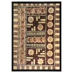 Retro Large Graphic Fijian Bark Cloth Painting