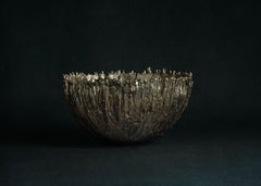 Large Gravity Bowl in Patinated Cast Bronze by William Guillon