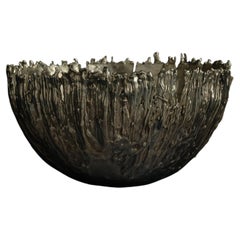 Large Gravity Bowl in Patinated Cast Bronze by William Guillon