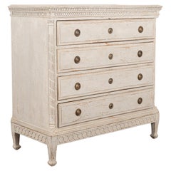Large Gray Chest of Four Drawers, Denmark circa 1780-1800