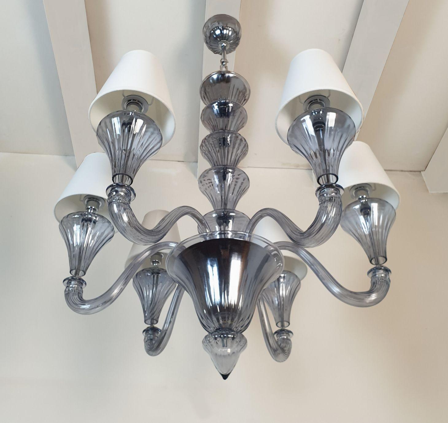 Mid-Century Modern Murano Glass Chandelier by Barovier For Sale