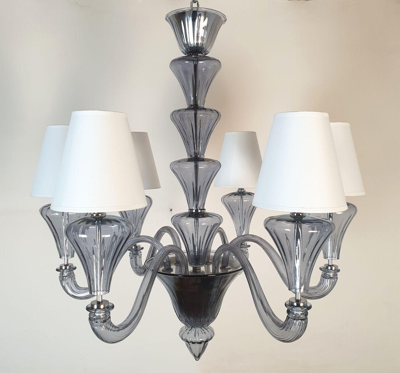 Murano Glass Chandelier by Barovier In Excellent Condition For Sale In Dallas, TX