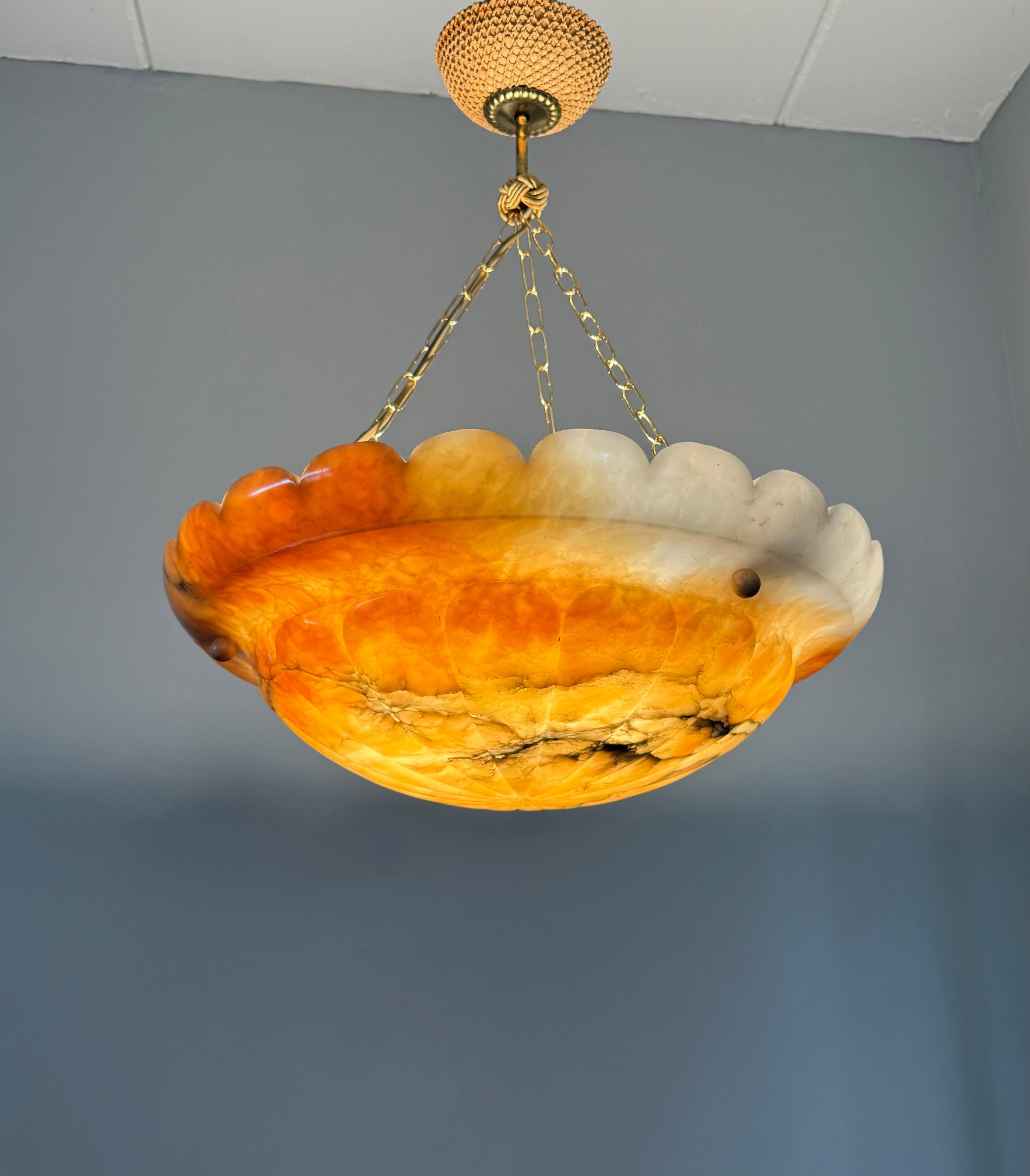 Grand et superbe Design, couleur poisson KOI Light, abat-jour en albâtre. en vente 6