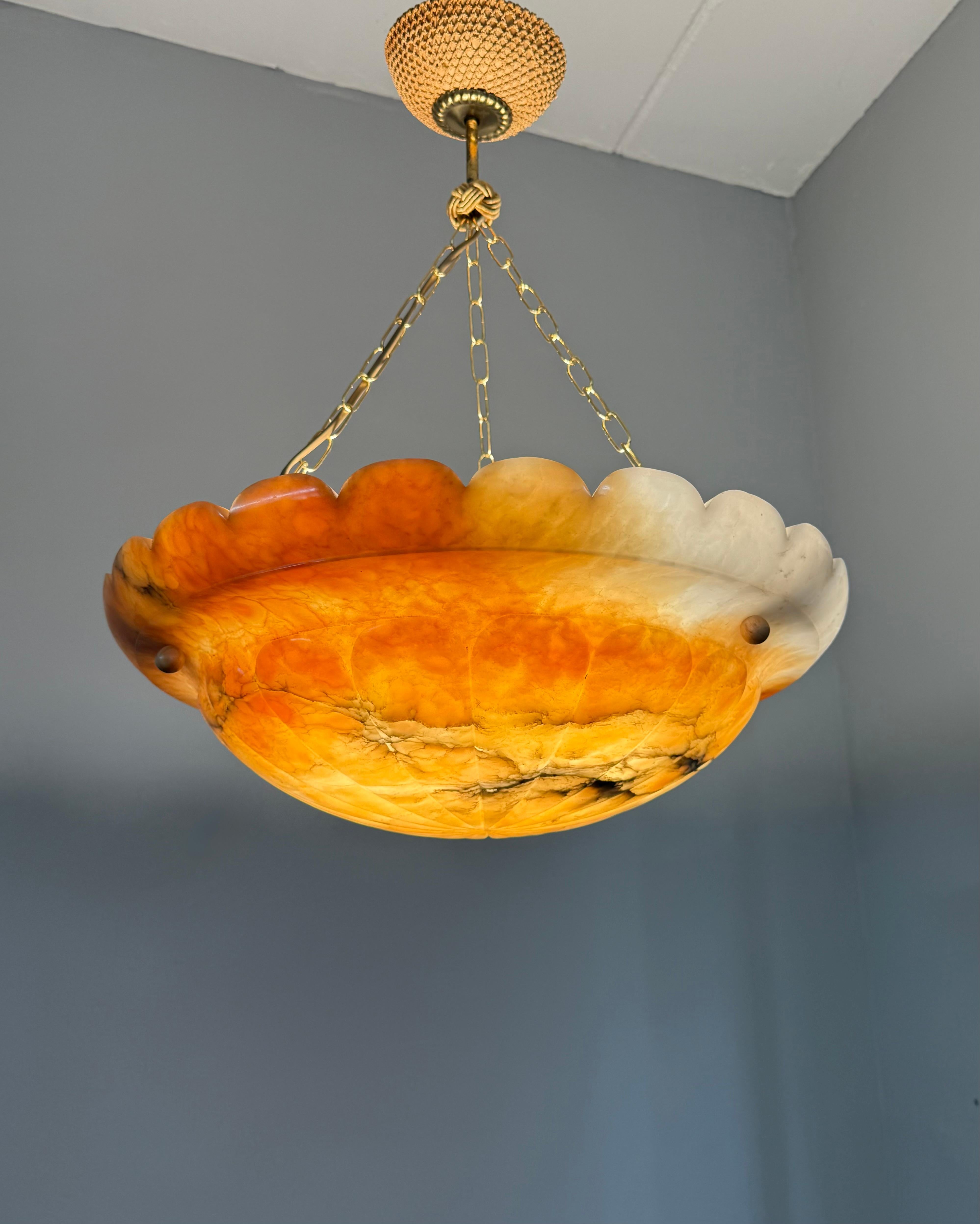 Grand et superbe Design, couleur poisson KOI Light, abat-jour en albâtre. en vente 7