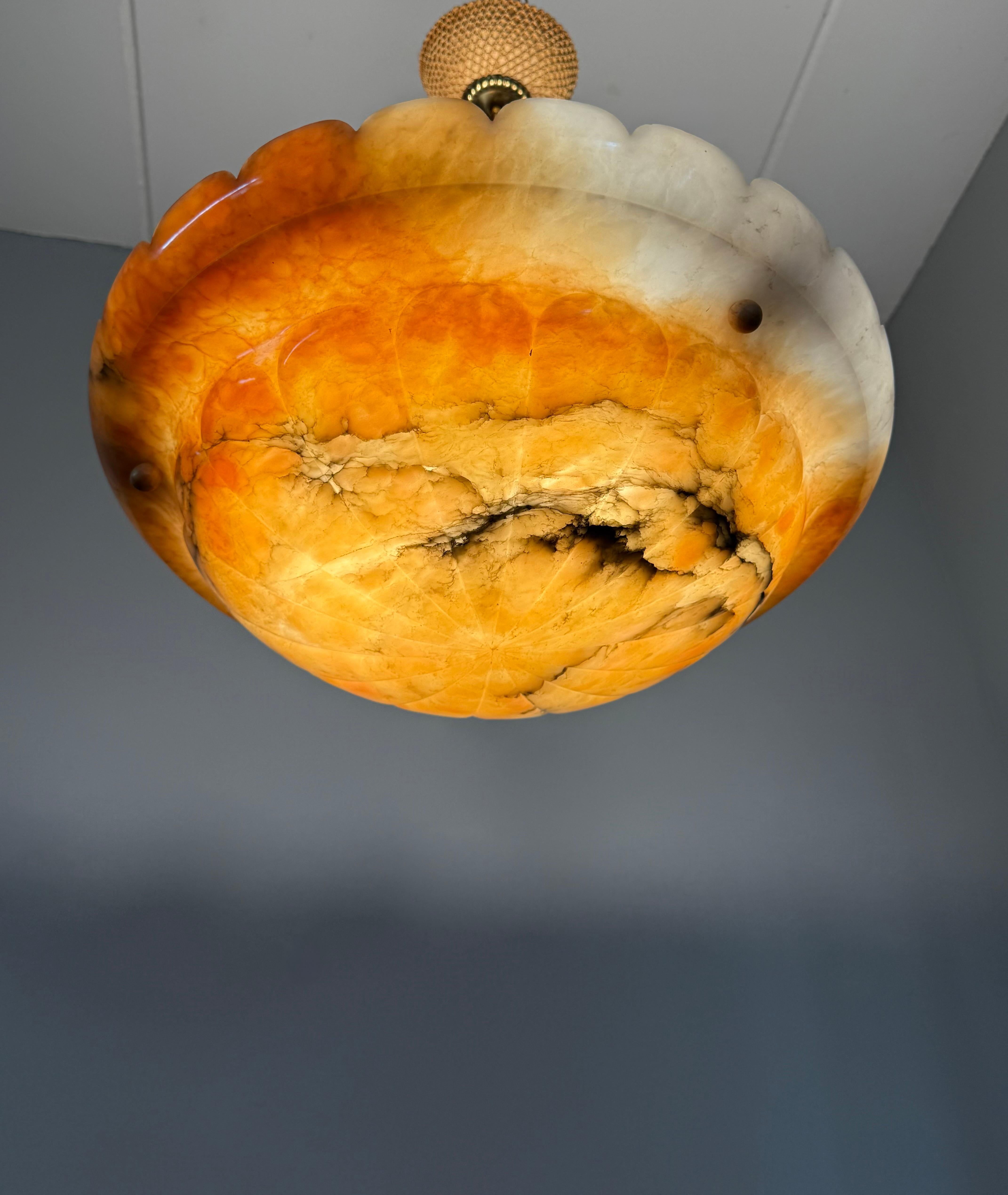 Grand et superbe Design, couleur poisson KOI Light, abat-jour en albâtre. en vente 8