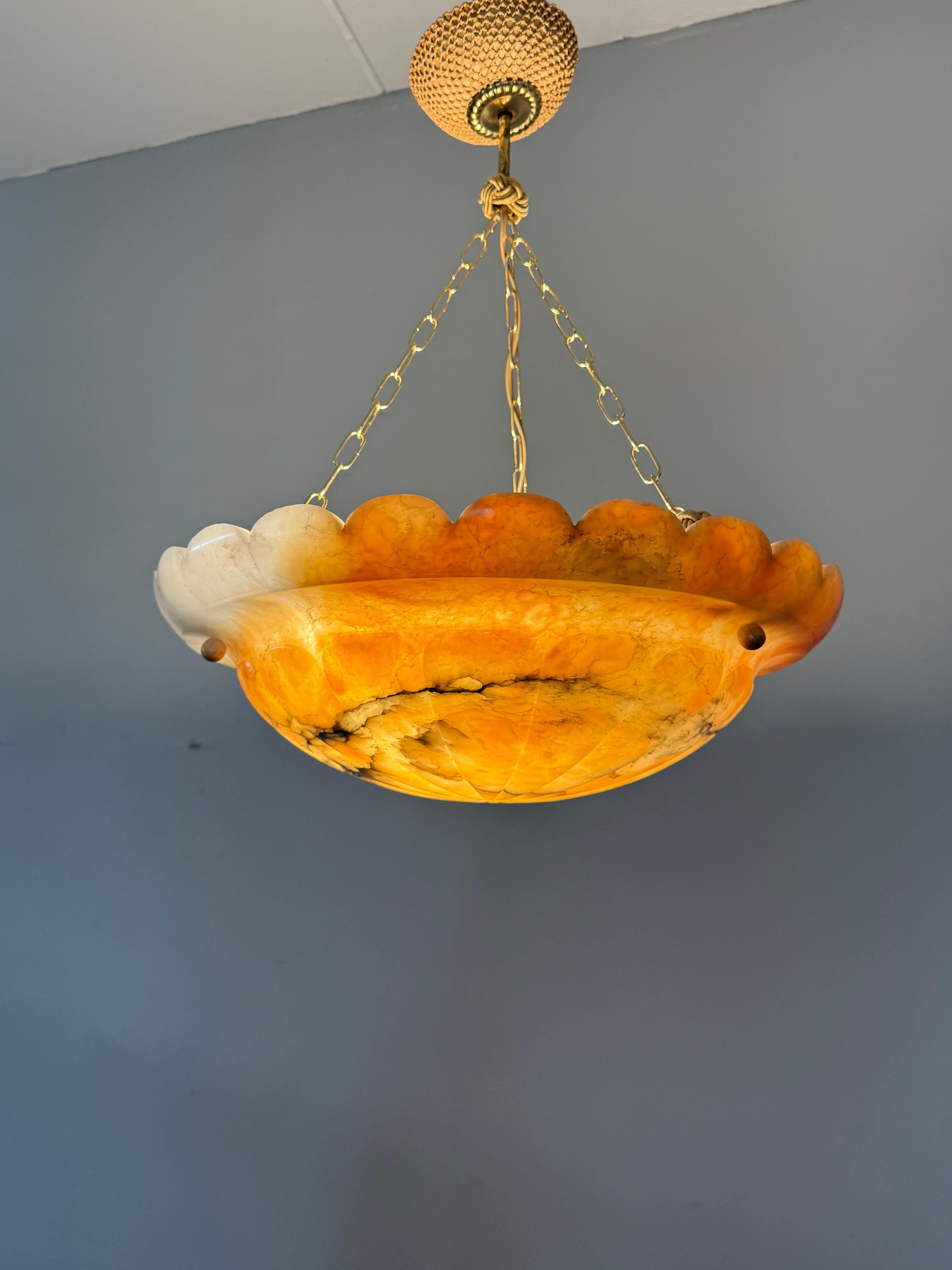 Grand et superbe Design, couleur poisson KOI Light, abat-jour en albâtre. en vente 9