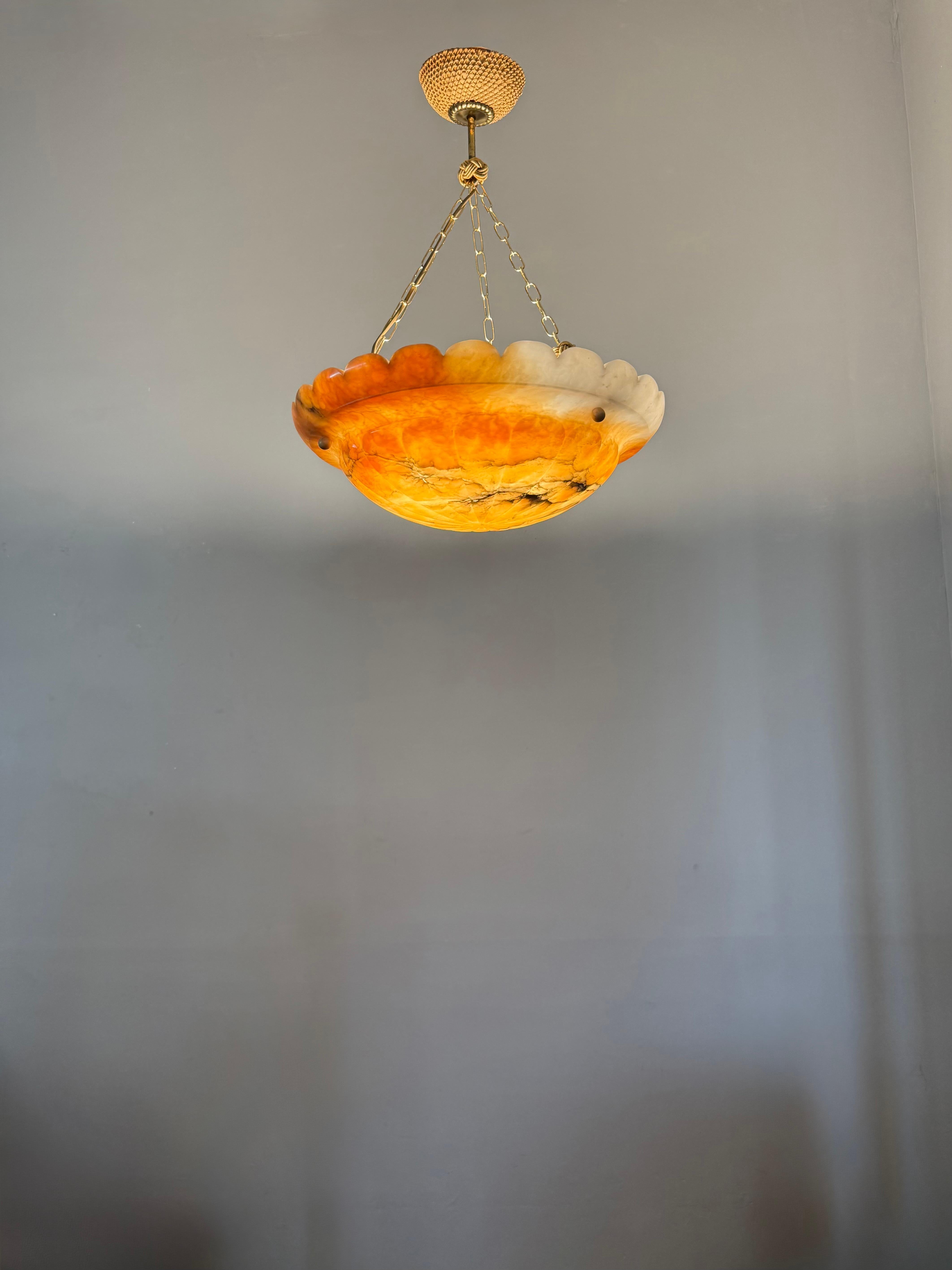 Grand et superbe Design, couleur poisson KOI Light, abat-jour en albâtre. en vente 12