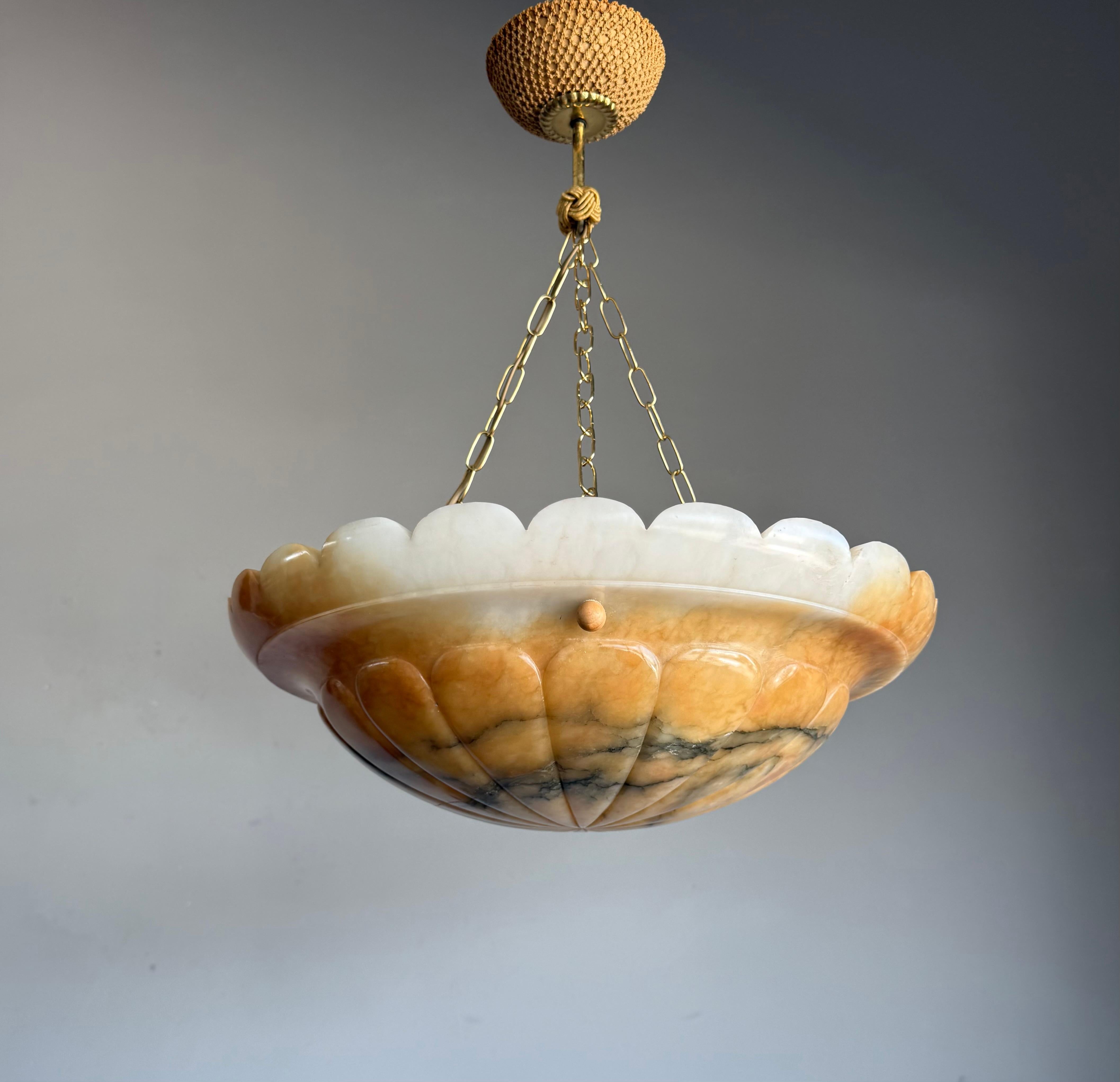 italien Grand et superbe Design, couleur poisson KOI Light, abat-jour en albâtre. en vente