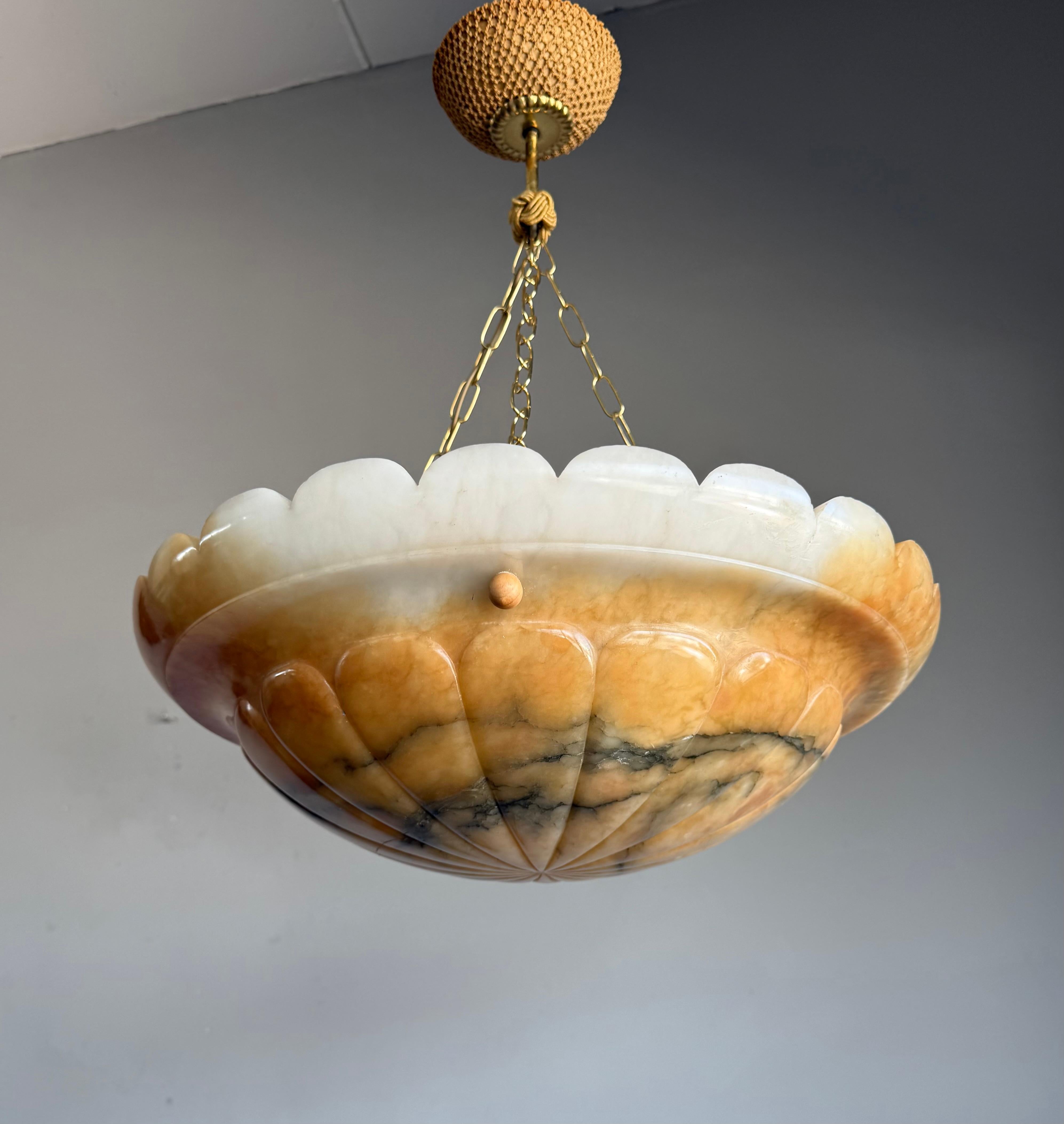 Noirci Grand et superbe Design, couleur poisson KOI Light, abat-jour en albâtre. en vente