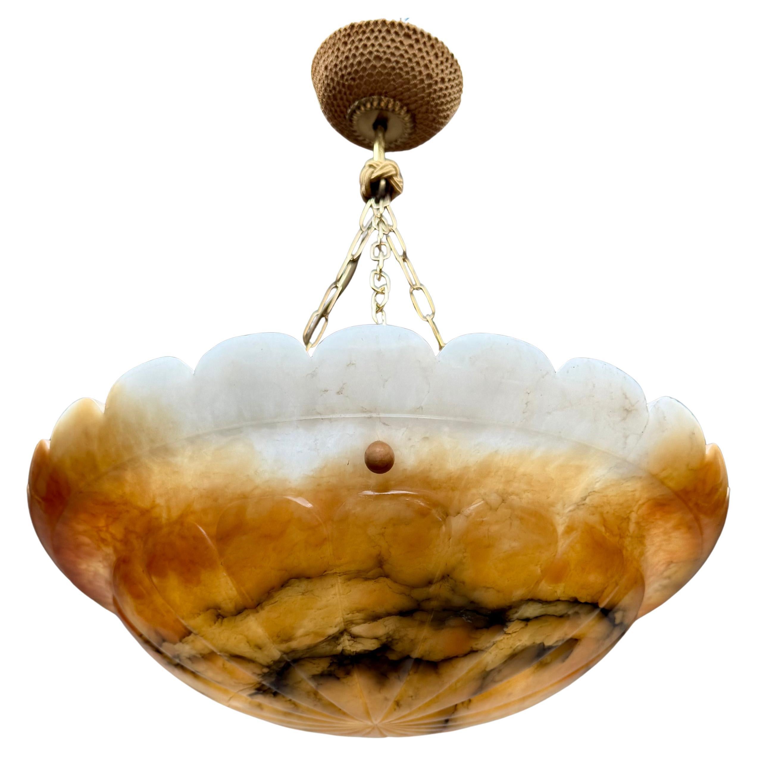 Grand et superbe Design, couleur poisson KOI Light, abat-jour en albâtre. en vente