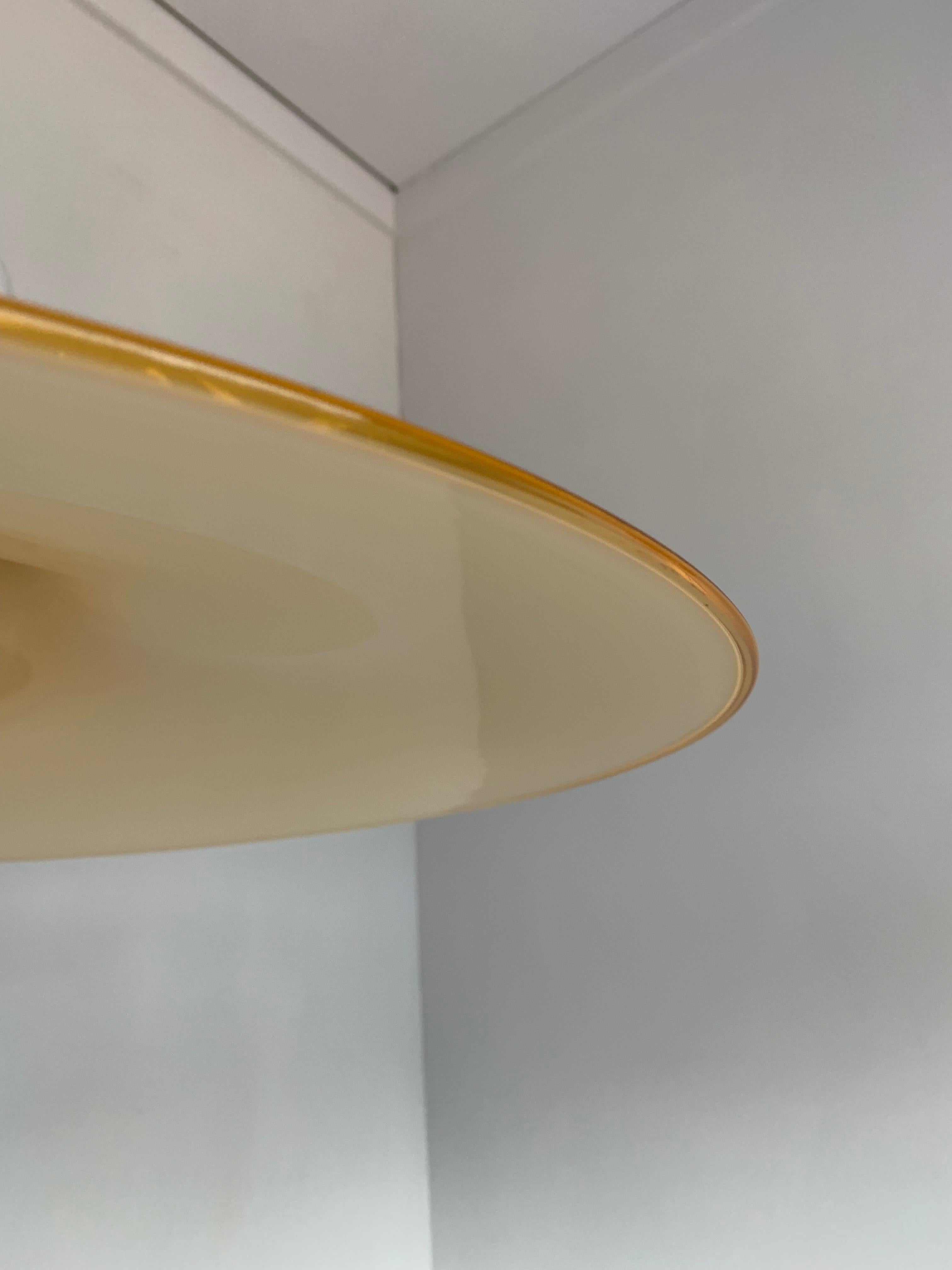 Large & Great Shape Venetian Murano Pendant Light of Mouthblown Glass by Seguso In Good Condition In Lisse, NL