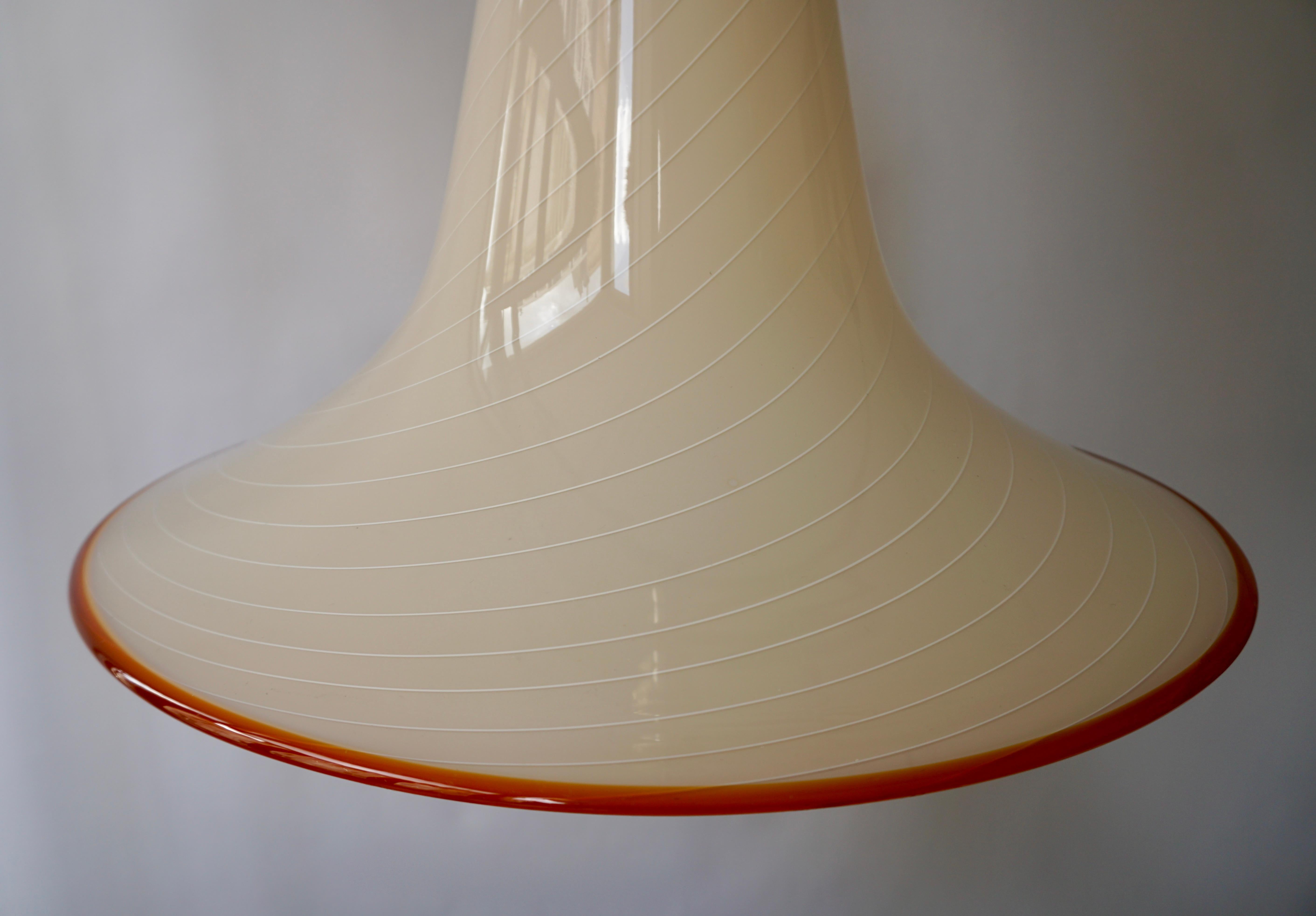 Effetre Murano Glass Trumpet Pendant Lamp Attributed to Lino Tagliapietra 5