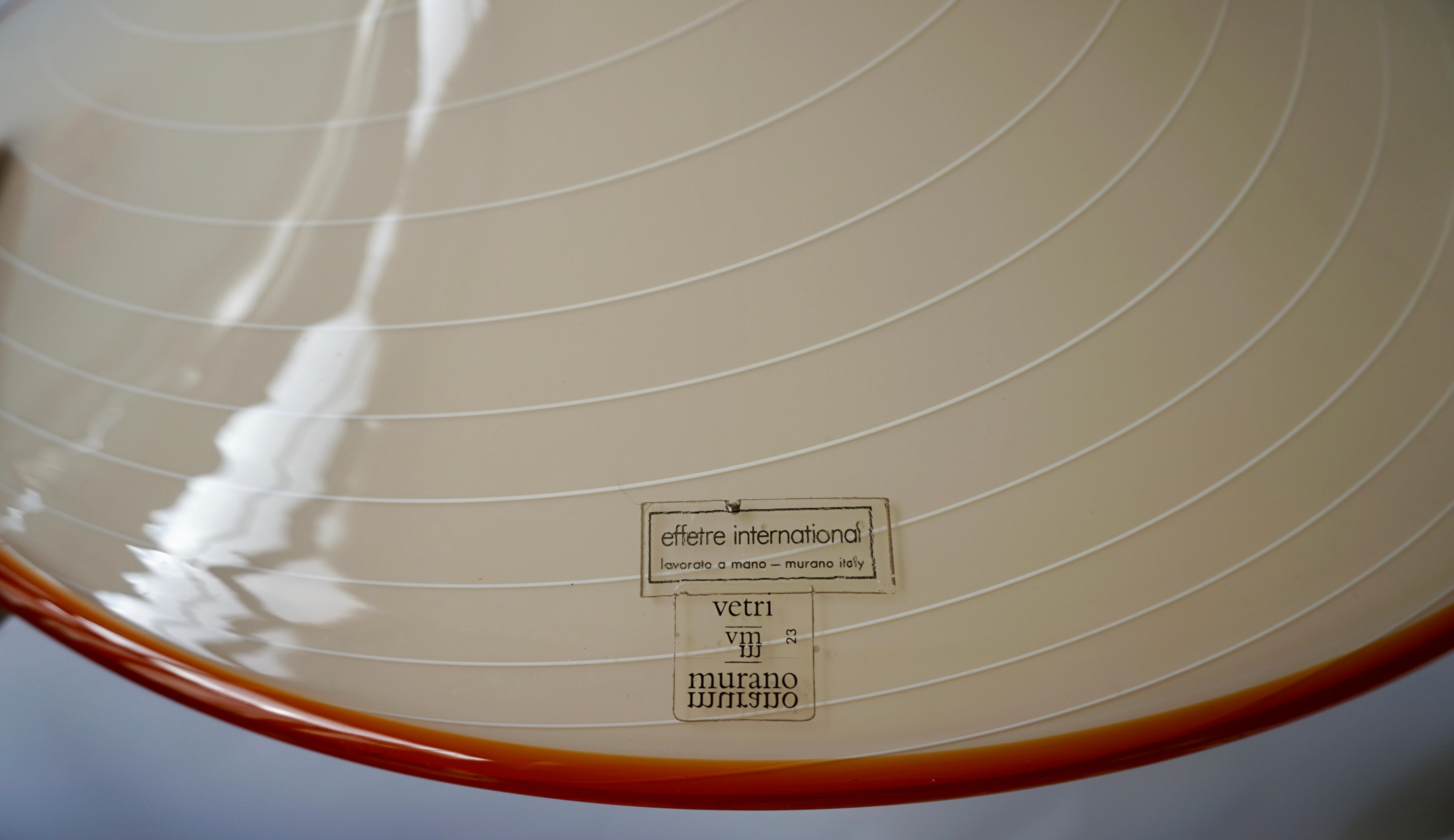 Effetre Murano Glass Trumpet Pendant Lamp Attributed to Lino Tagliapietra 5
