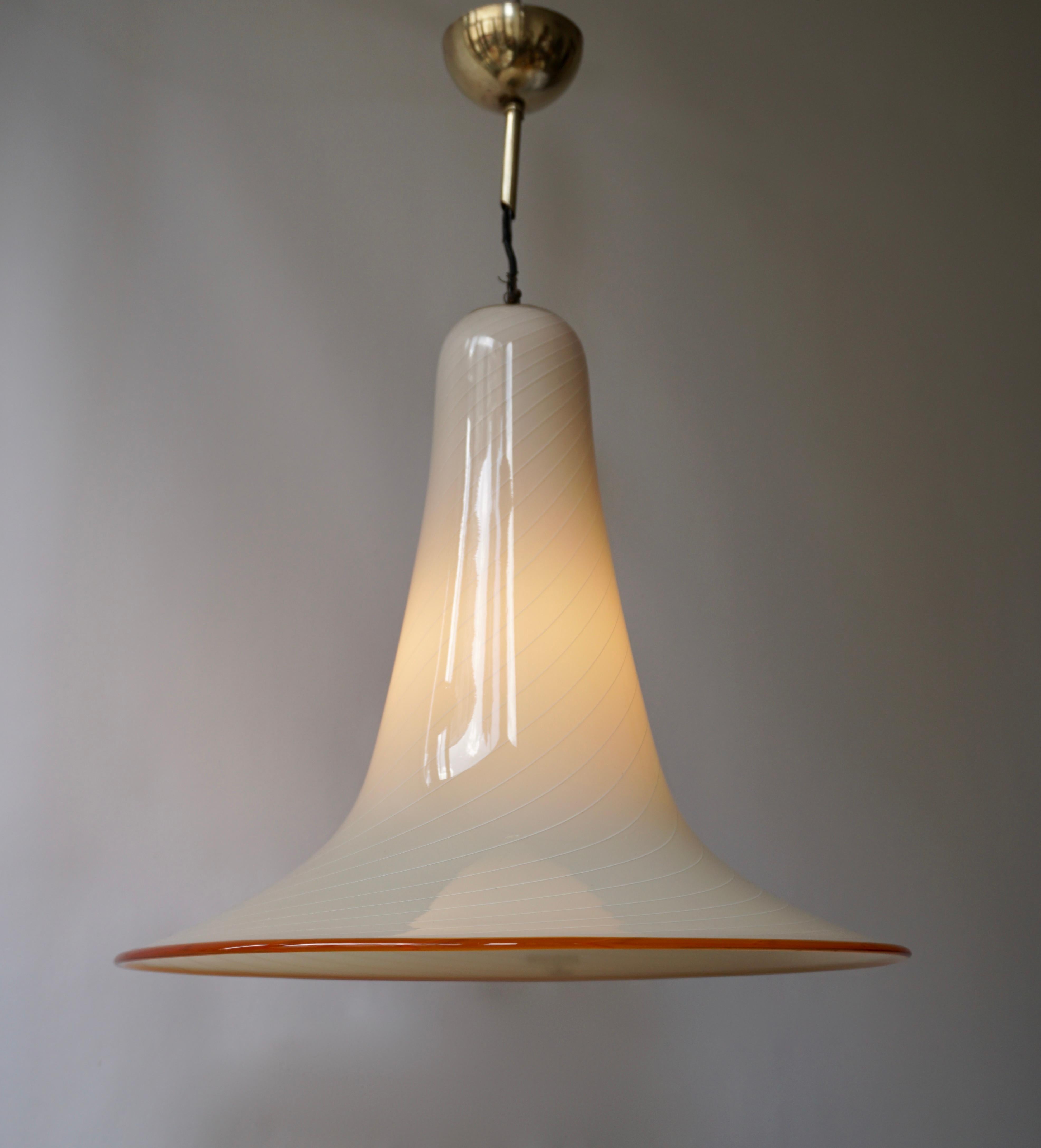 Effetre Murano Glass Trumpet Pendant Lamp Attributed to Lino Tagliapietra 7