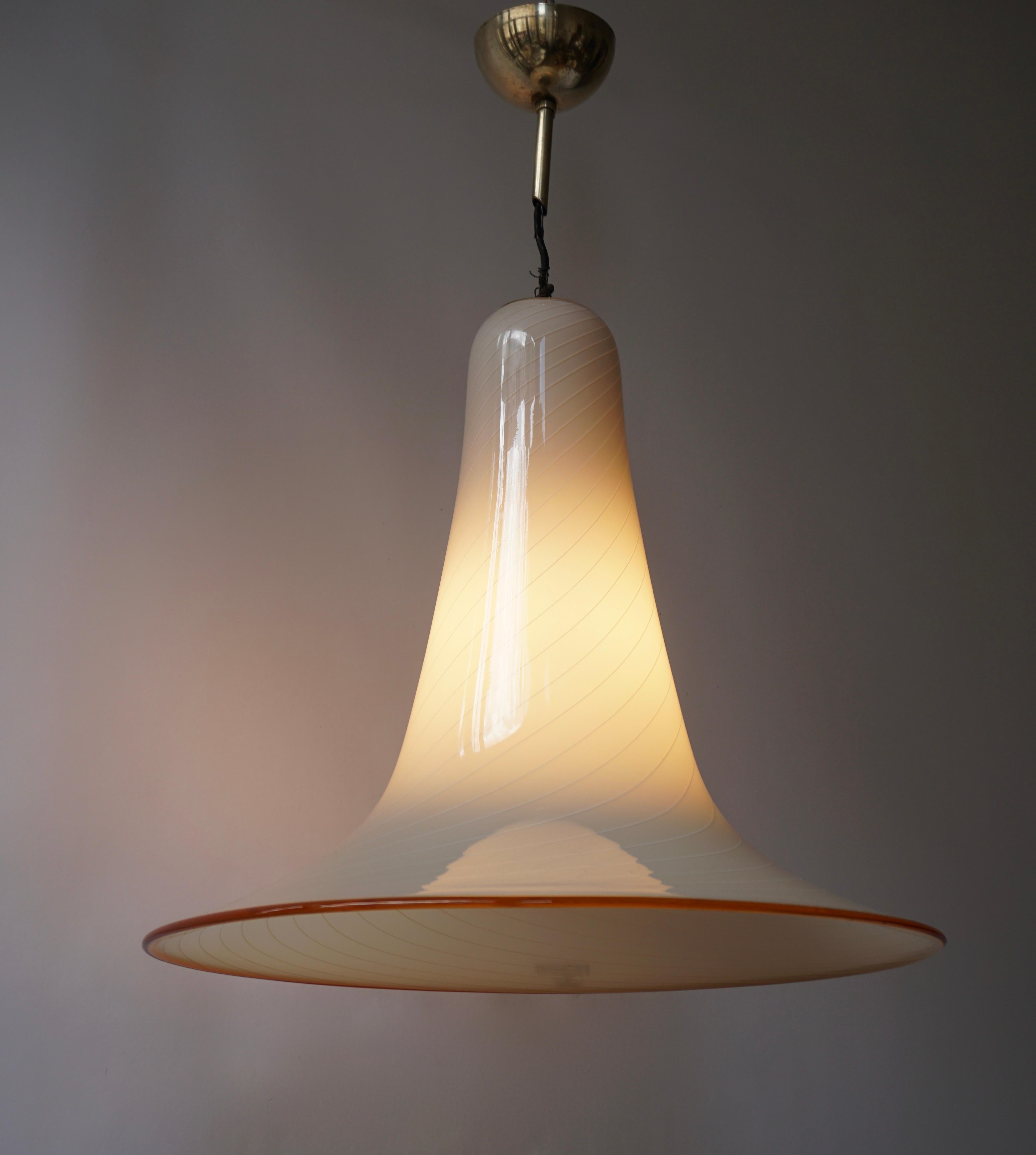 Effetre Murano Glass Trumpet Pendant Lamp Attributed to Lino Tagliapietra 10
