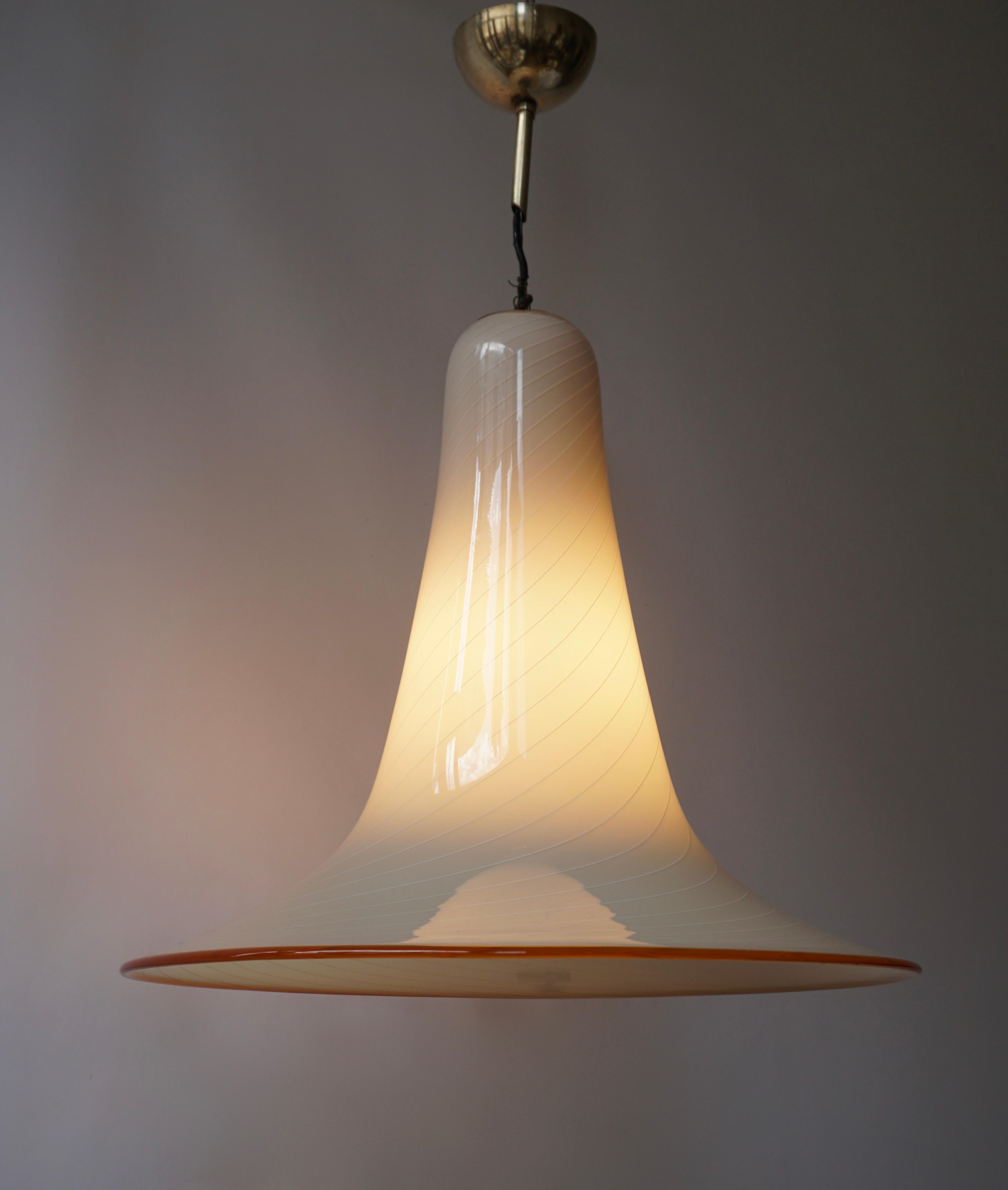 Effetre Murano Glass Trumpet Pendant Lamp Attributed to Lino Tagliapietra 11