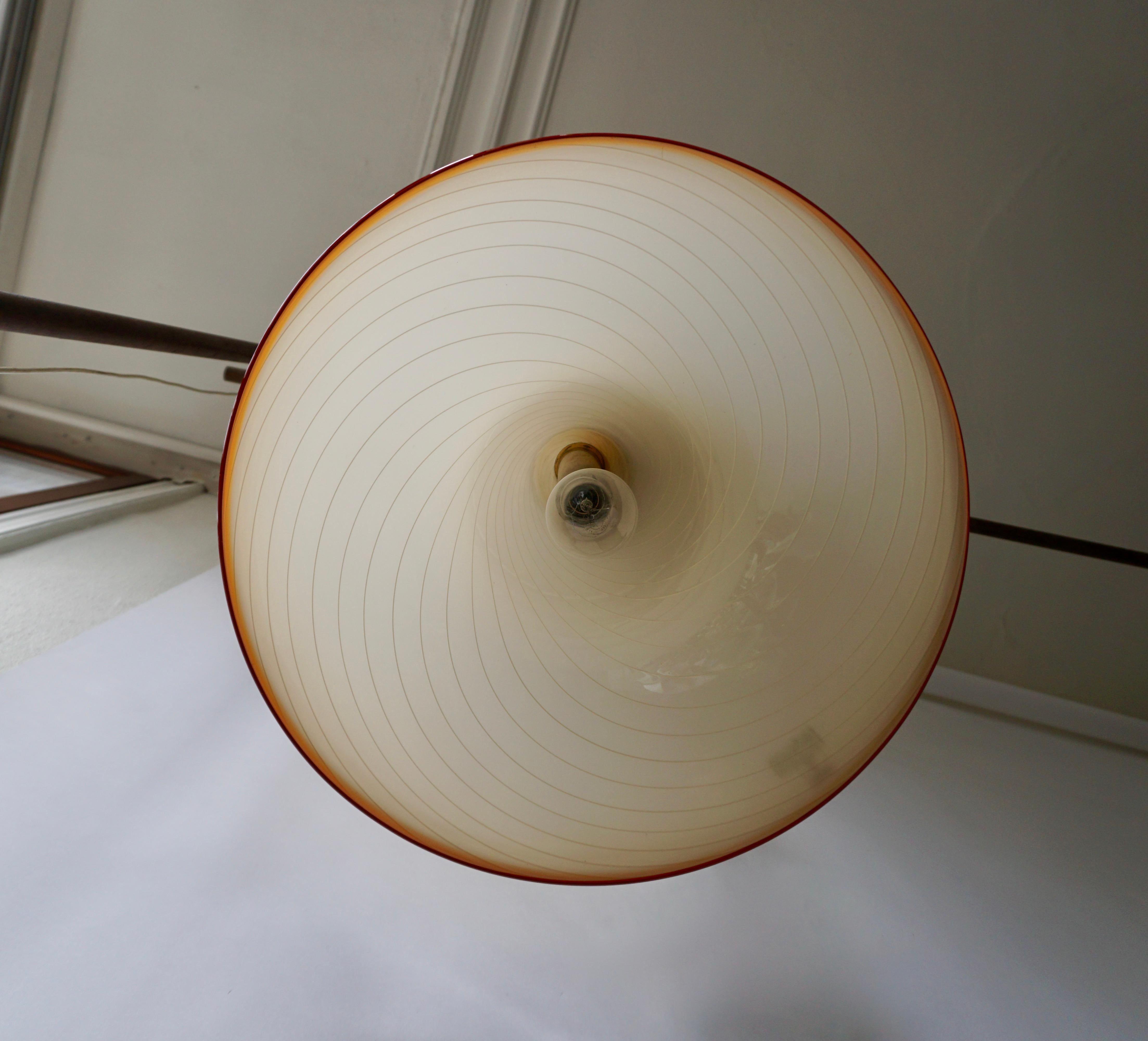 Effetre Murano Glass Trumpet Pendant Lamp Attributed to Lino Tagliapietra 1