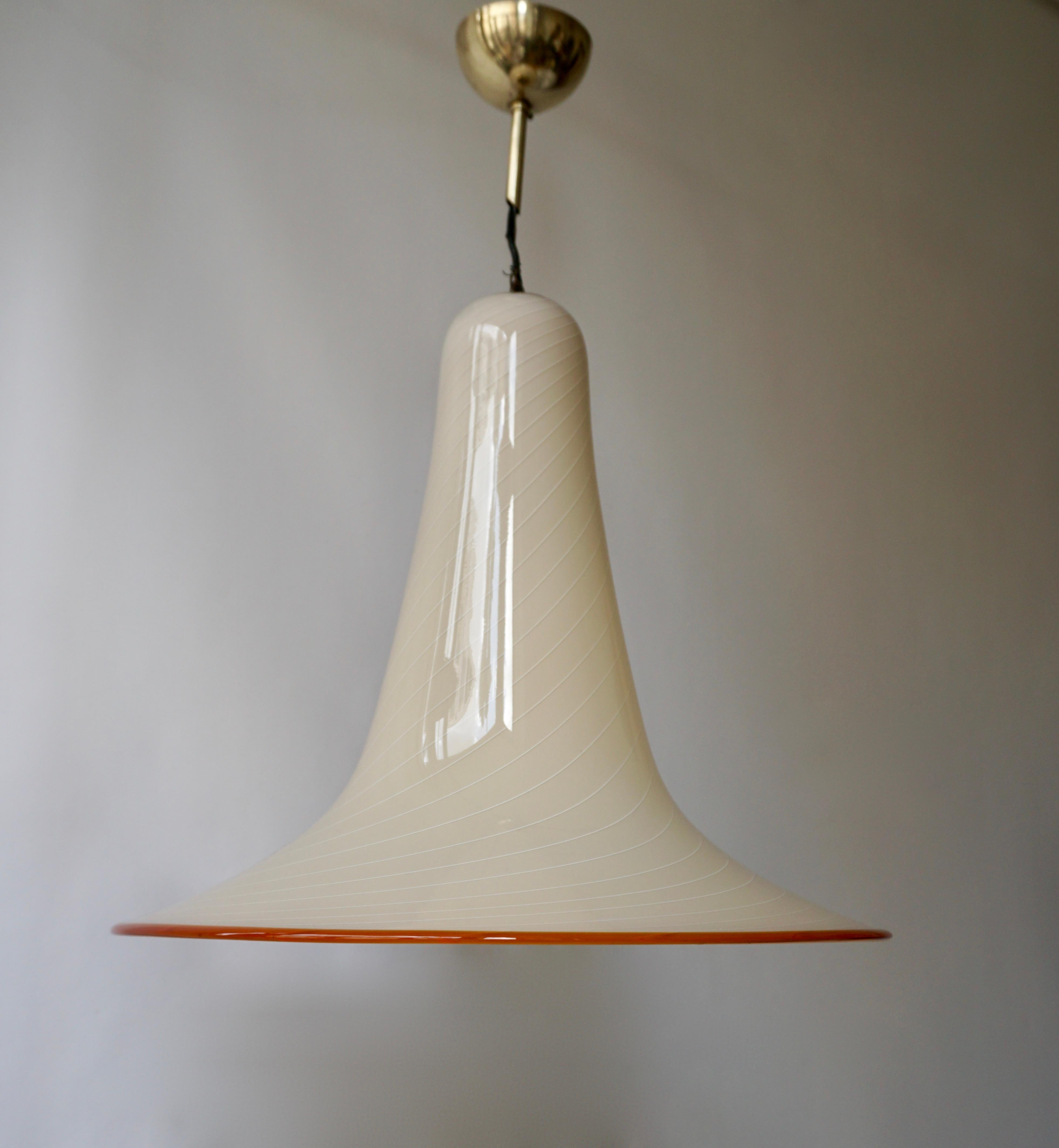 Effetre Murano Glass Trumpet Pendant Lamp Attributed to Lino Tagliapietra 2