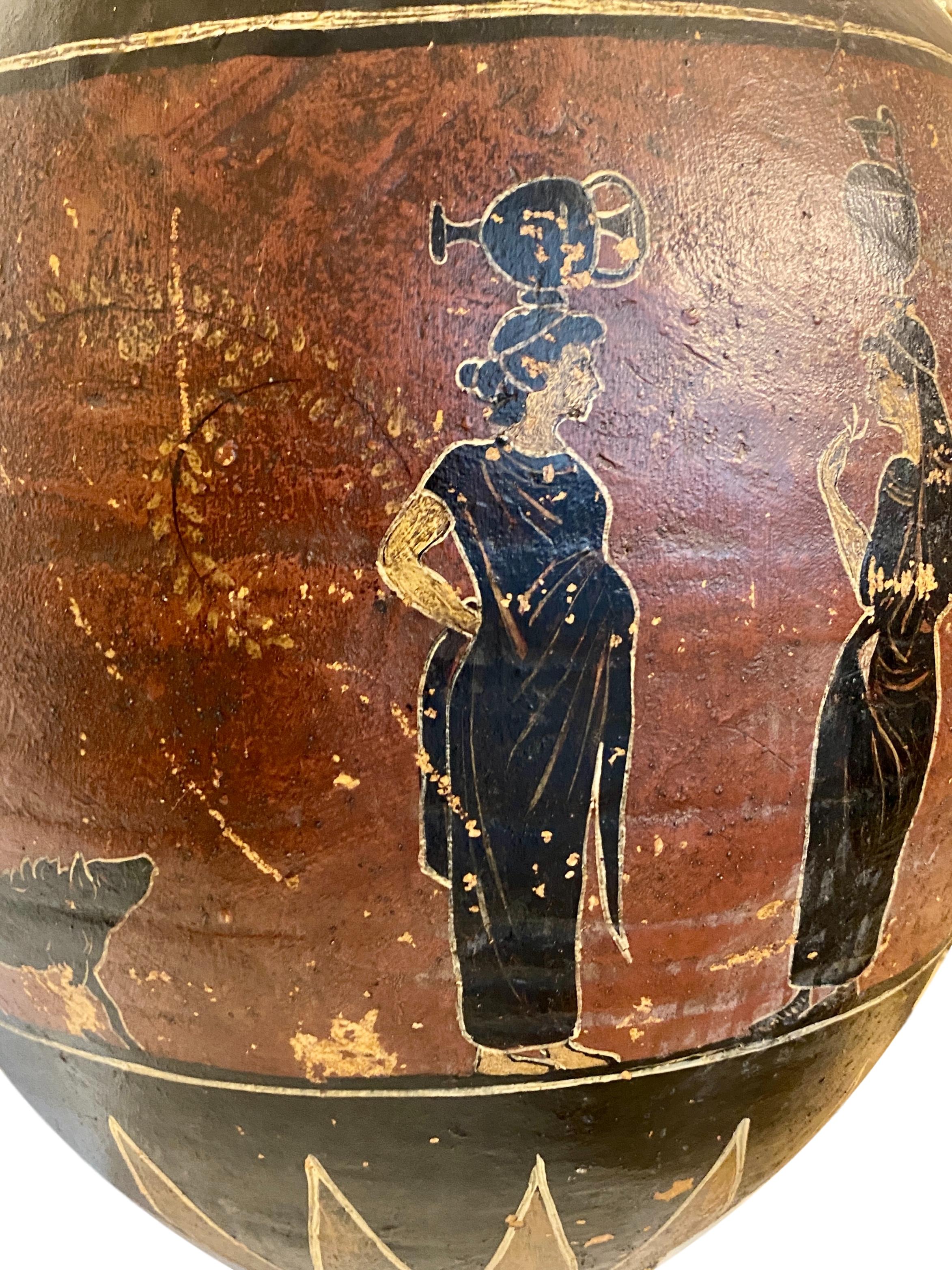 Ceramic Large Greek Amphora Table Lamp For Sale