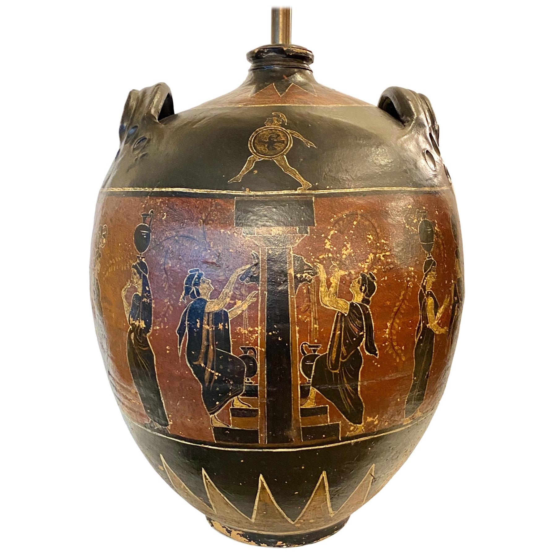Large Greek Amphora Table Lamp