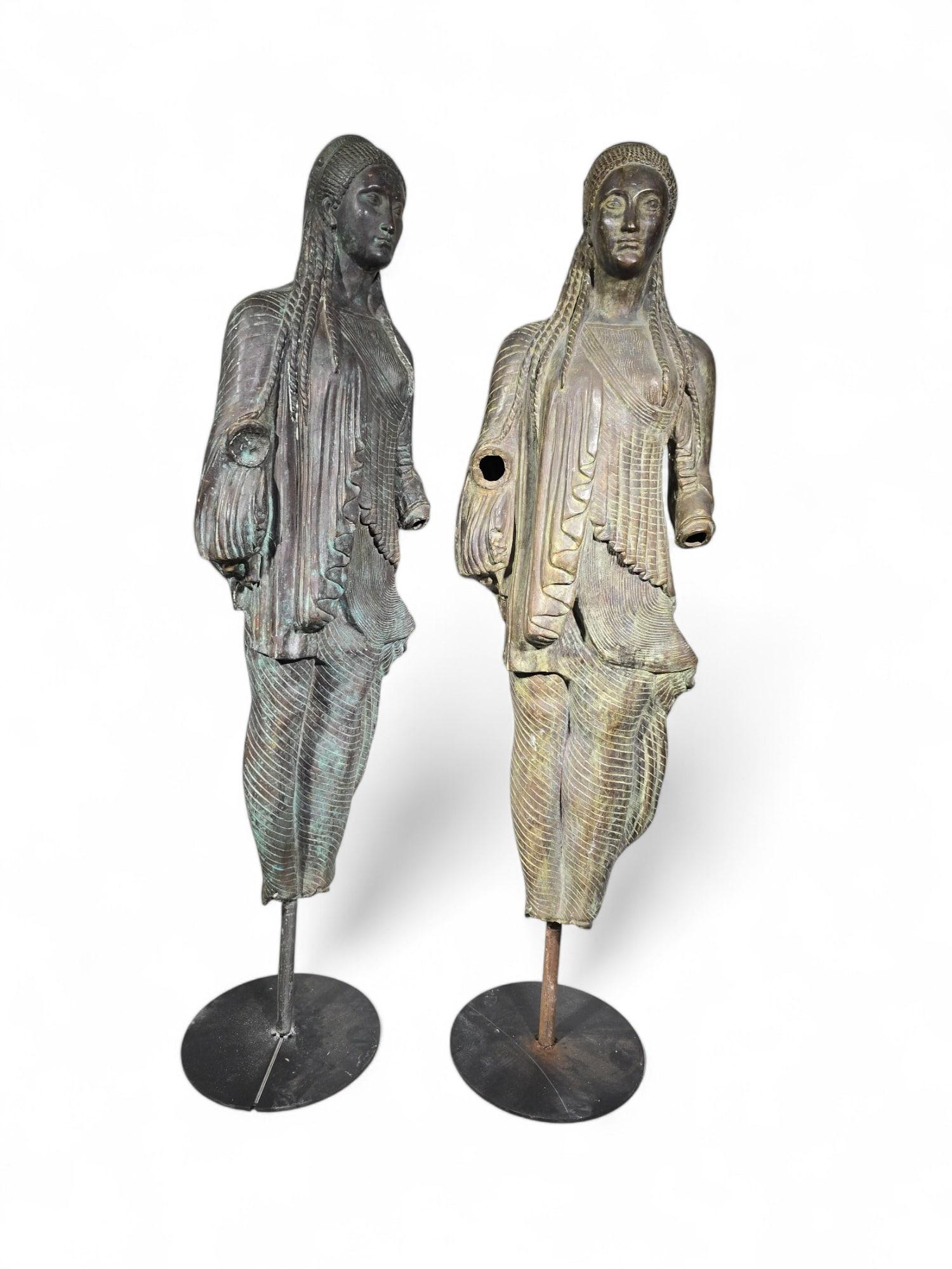 Mid-20th Century Large Greek bronze sculpture from the Achaean period  150 cm For Sale