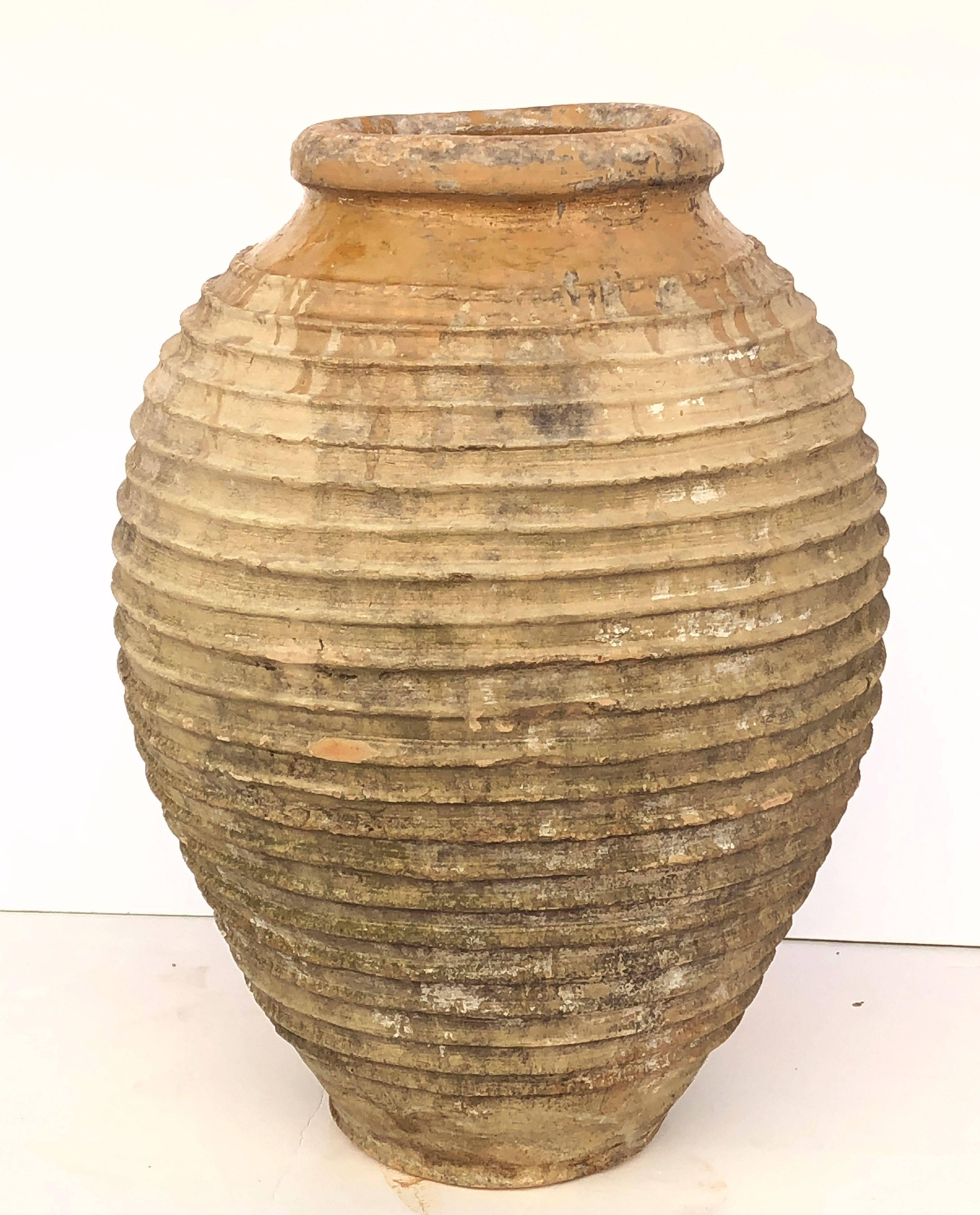 Glazed Large Greek Garden Urn or Oil Jar