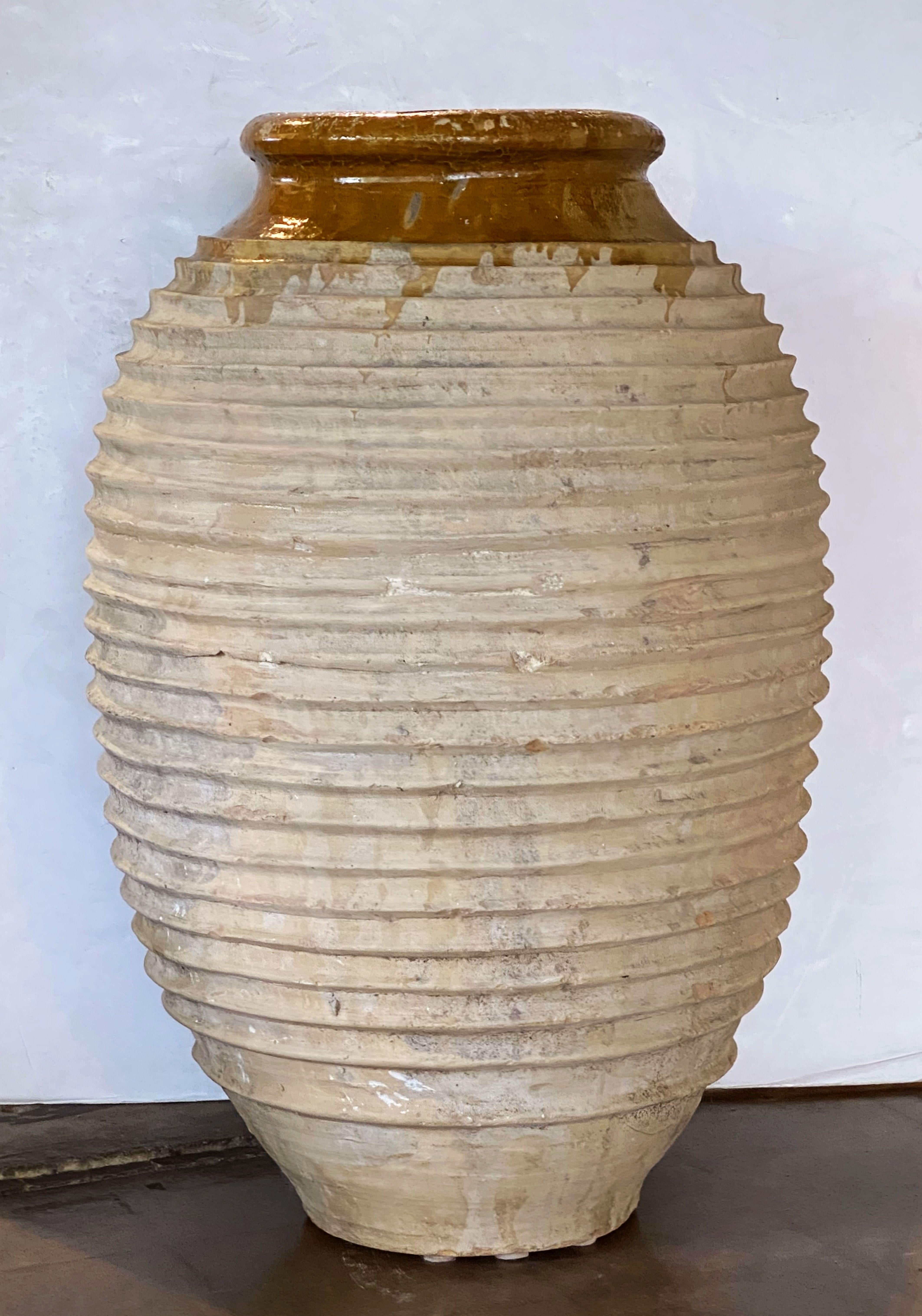 Glazed Large Greek Garden Urn or Oil Jar